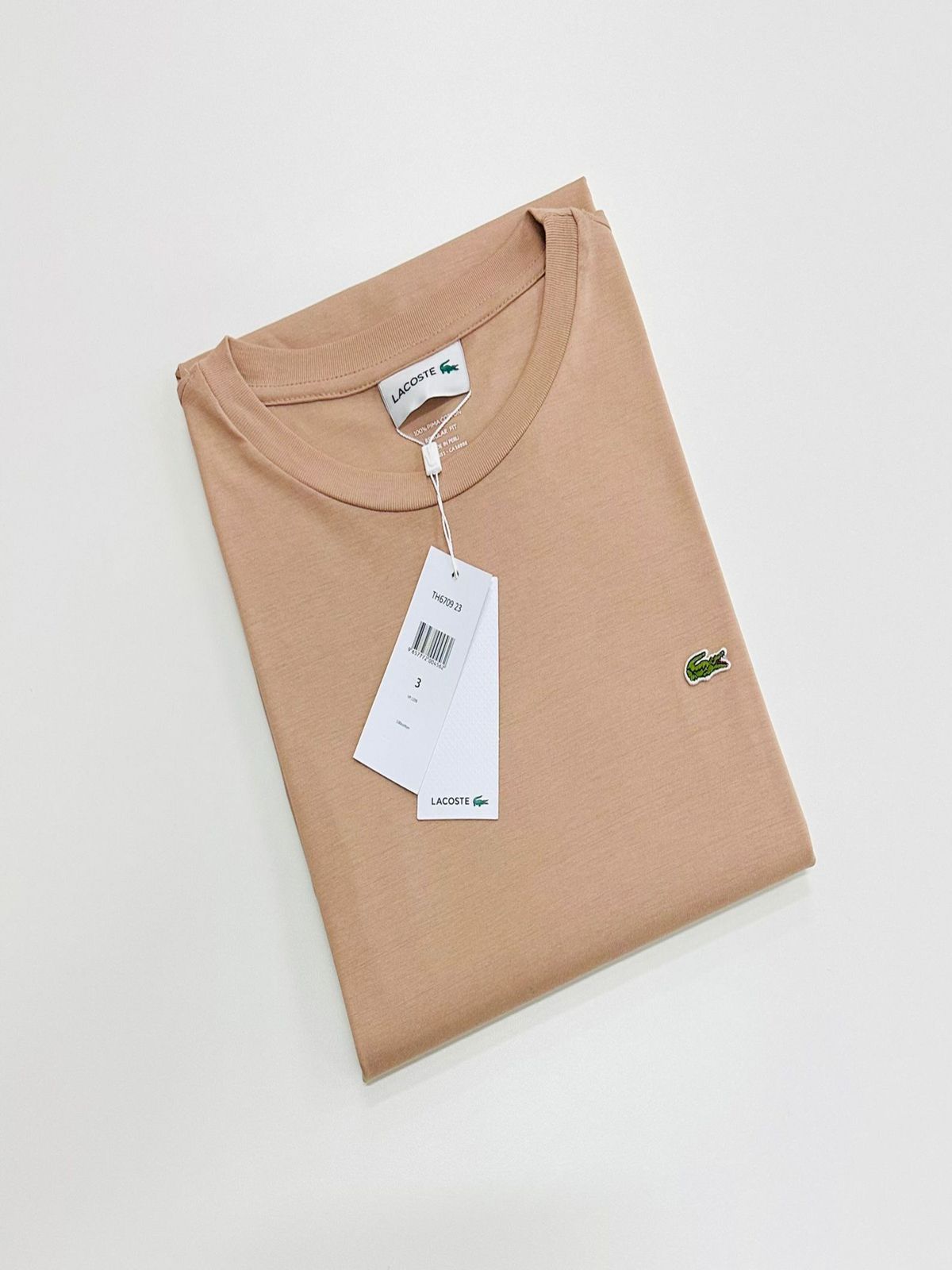 BÁSICA LACOSTE - BEGE ARGILA - SP GRIFES - Camisetas Importadas no Atacado