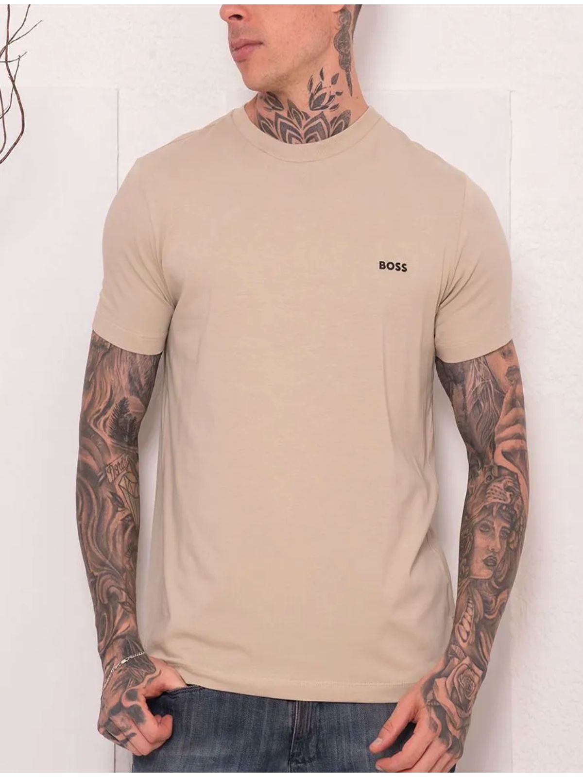 CAMISETA HUGO BOSS - BEGE - SP GRIFES - Camisetas Importadas no Atacado