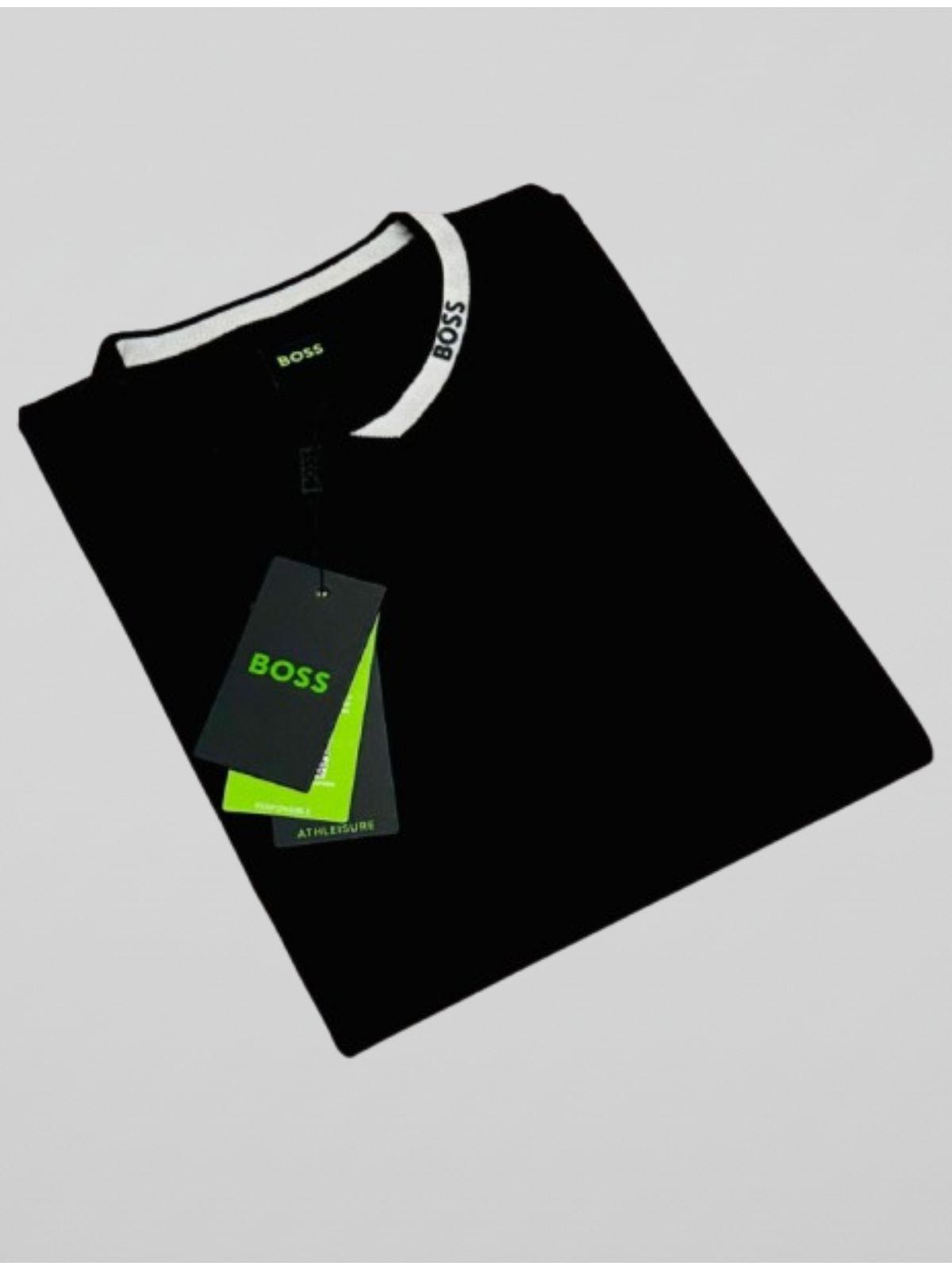 CAMISETA HUGO BOSS GOLA DIFERENCIADA - PRETA - SP GRIFES - Camisetas Importadas no Atacado