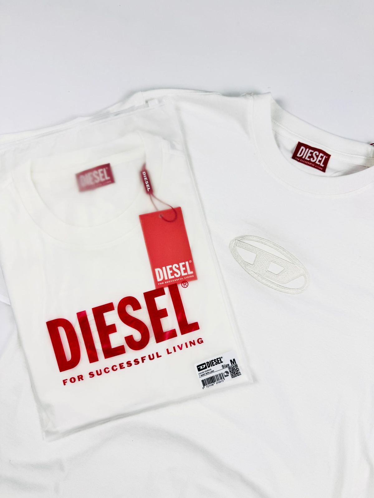 CAMISETA DIESEL COM BAG - BRANCA - SP GRIFES - Camisetas Importadas no Atacado
