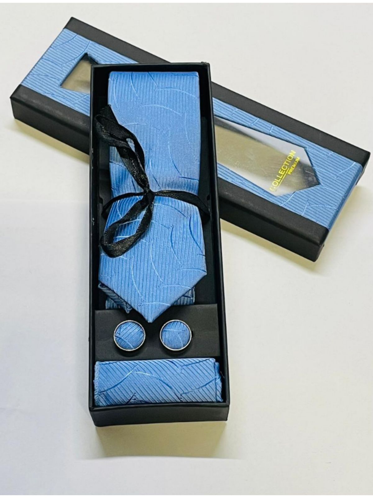 Caixa com Gravata - Azul Claro - SP GRIFES - Camisetas Importadas no Atacado