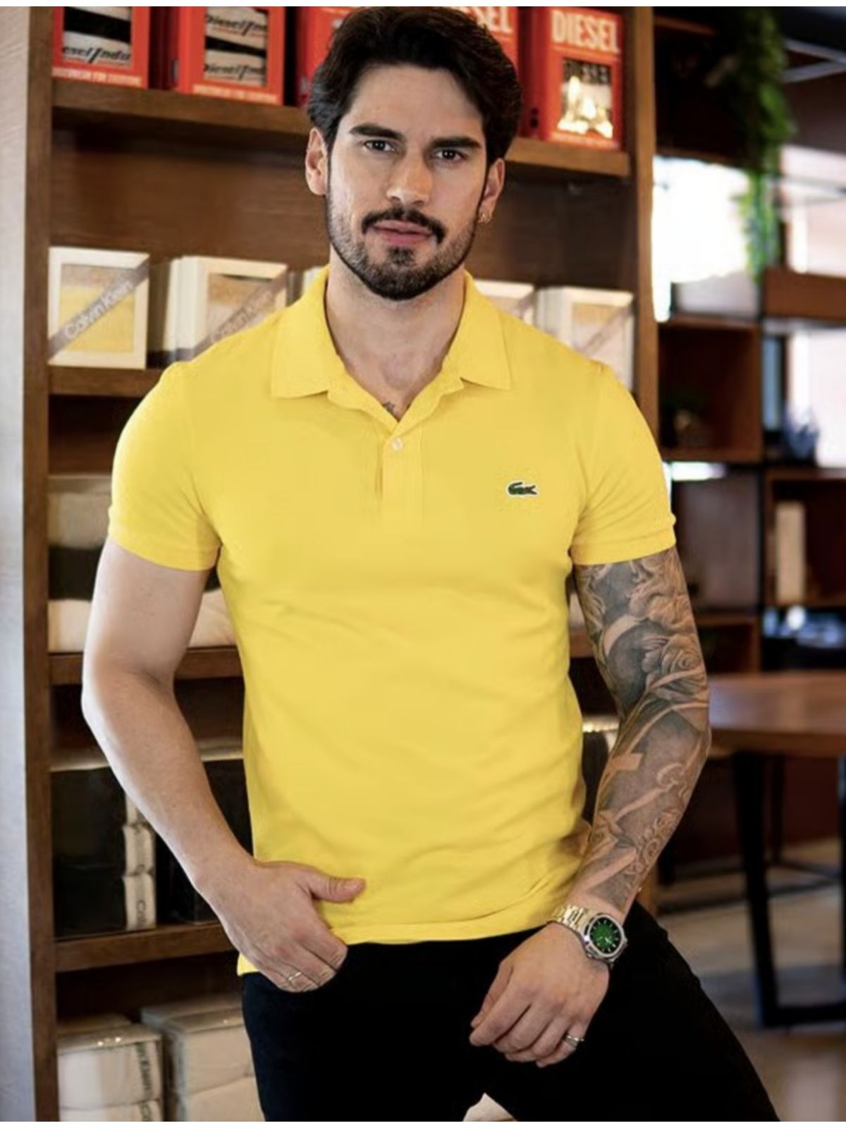 Gola Polo Lacoste Original Importada - AMARELO ESC... - SP GRIFES - Camisetas Importadas no Atacado