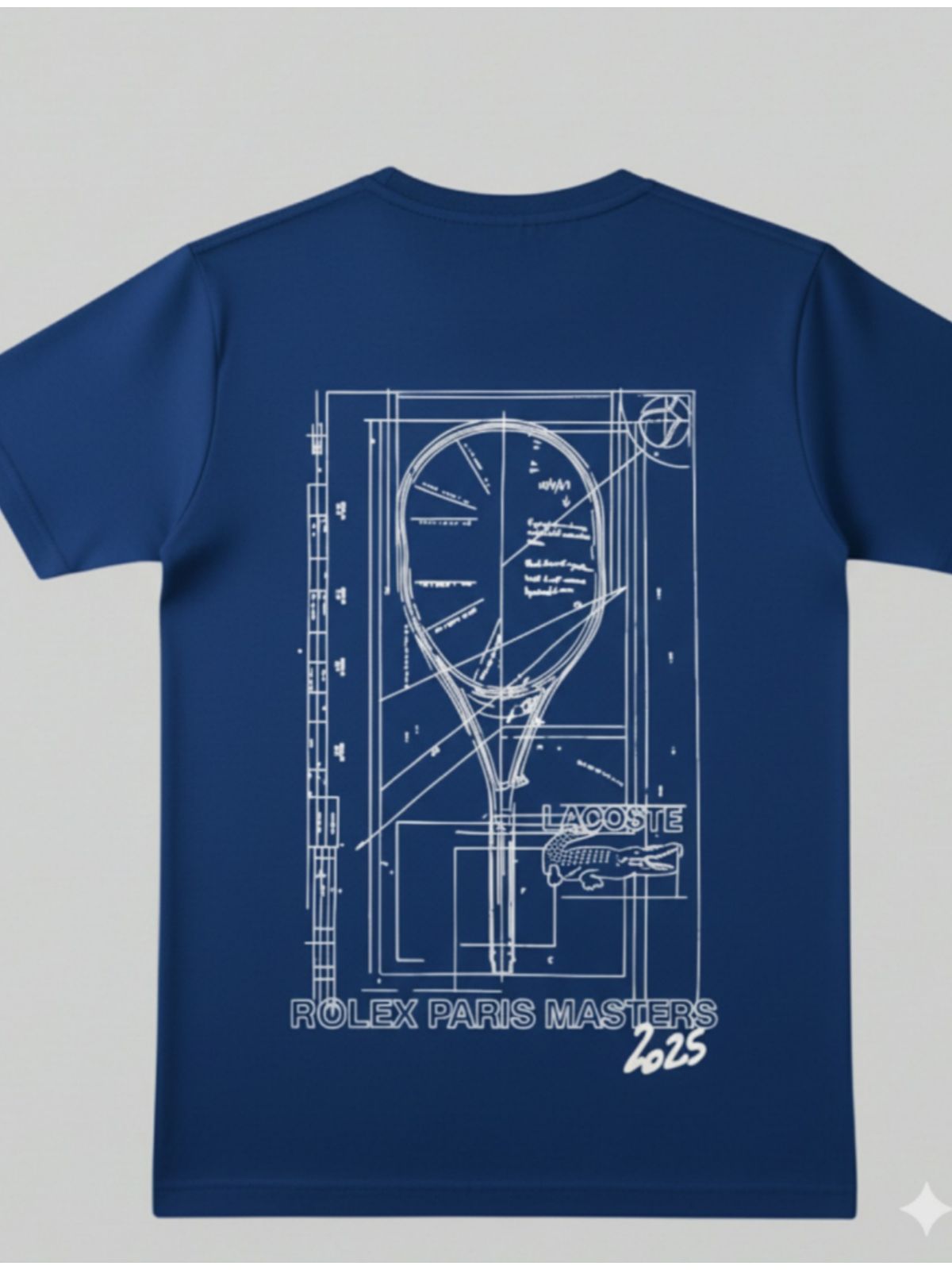 Camiseta Lacoste Estampada nas Costas - AZUL - SP GRIFES - Camisetas Importadas no Atacado
