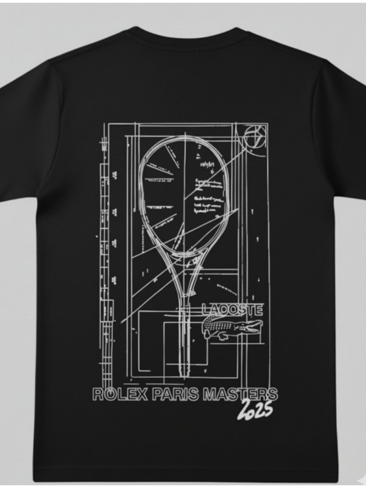 Camiseta Lacoste Estampada nas Costas - Preto - SP GRIFES - Camisetas Importadas no Atacado