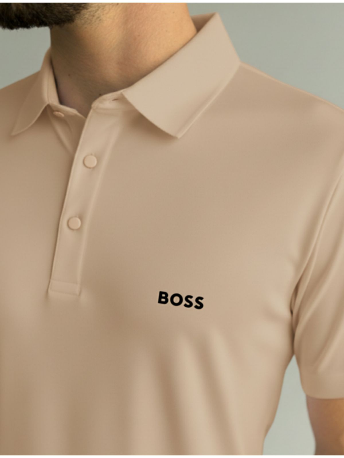 GOLA POLO HUGO BOSS POLIAMIDA - CAPUCCINO - SP GRIFES - Camisetas Importadas no Atacado
