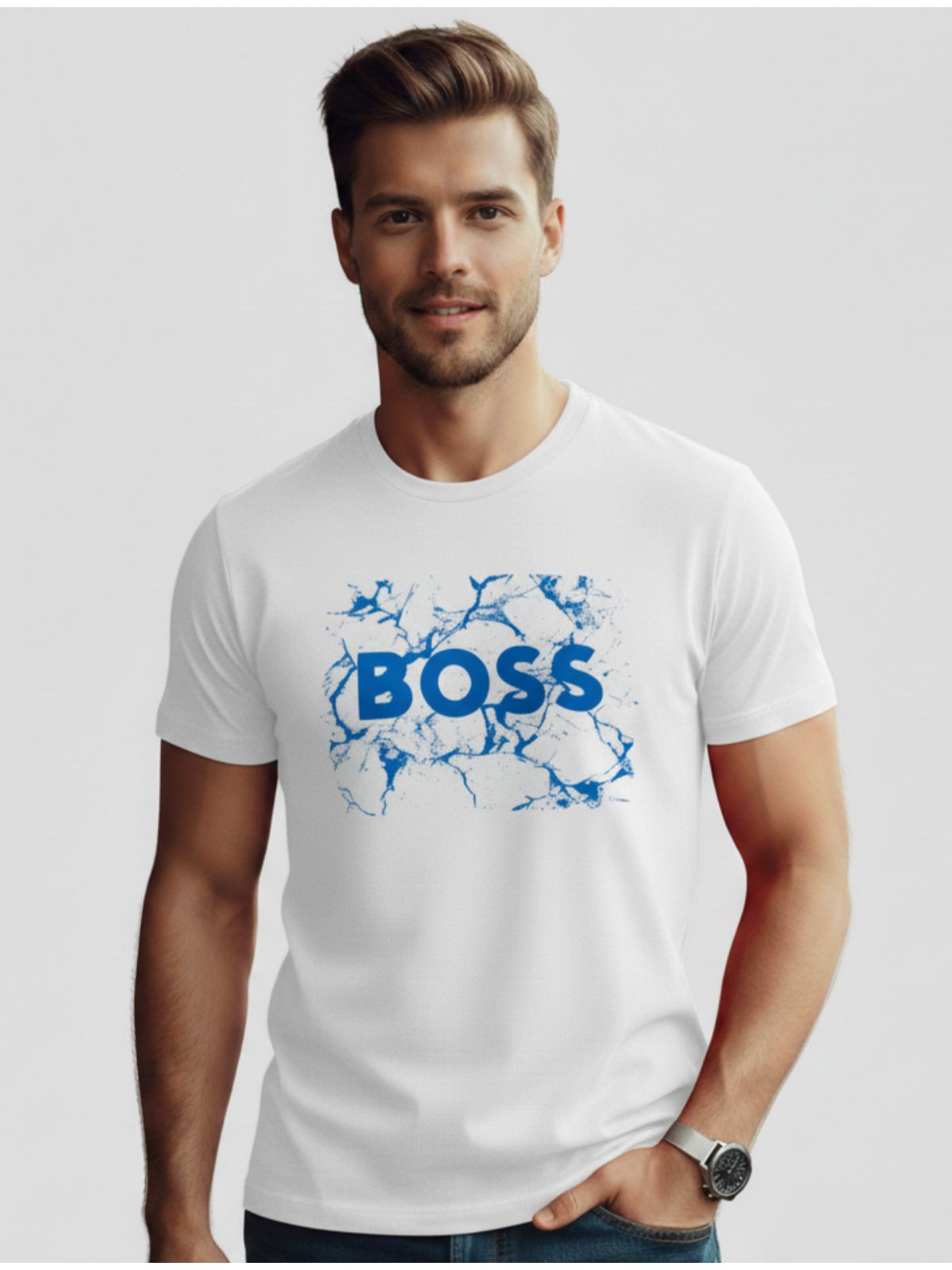Camiseta Hugo Boss - Branca - Egípcia - SP GRIFES - Camisetas Importadas no Atacado