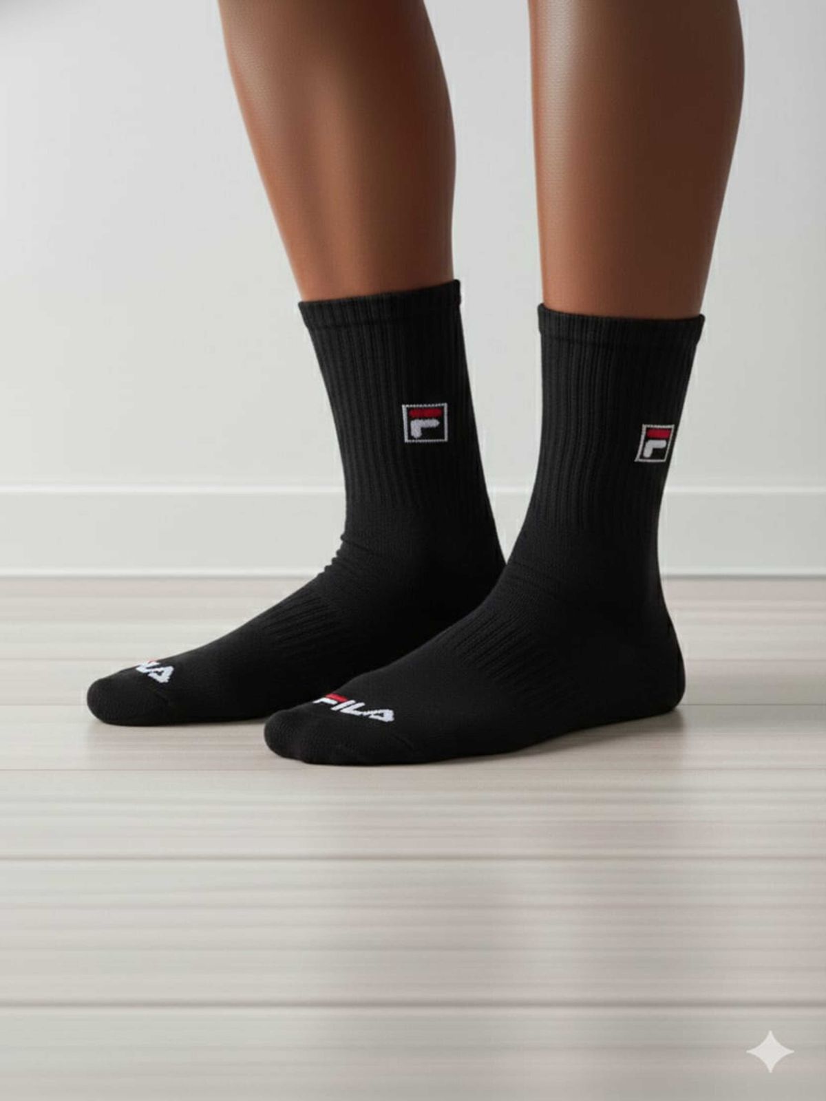 MEIA FILA KIT COM 3 PEÇAS - PRETO - SP GRIFES - Camisetas Importadas no Atacado