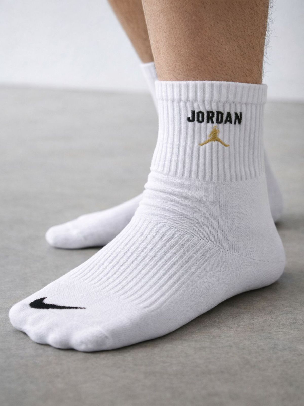 MEIA JORDAN NIKE CANO LONGO - BRANCO - SP GRIFES - Camisetas Importadas no Atacado