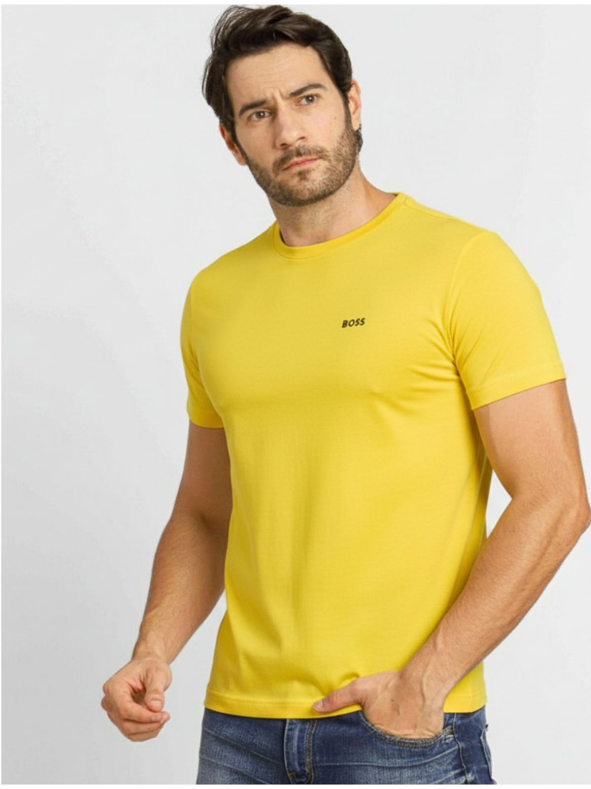 Camiseta Hugo Boss - Amarela - SP GRIFES - Camisetas Importadas no Atacado