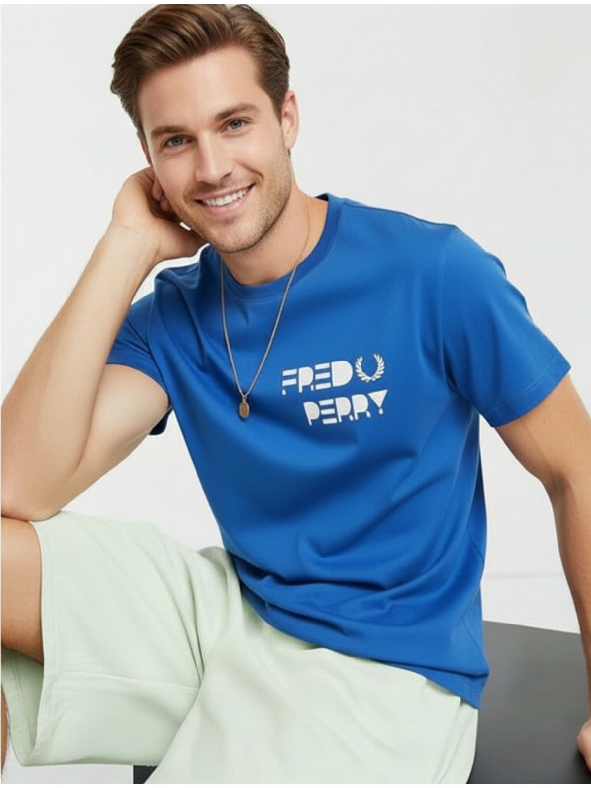 Camiseta Fred Perry - Azul Royal - Egípcia - SP GRIFES - Camisetas Importadas no Atacado