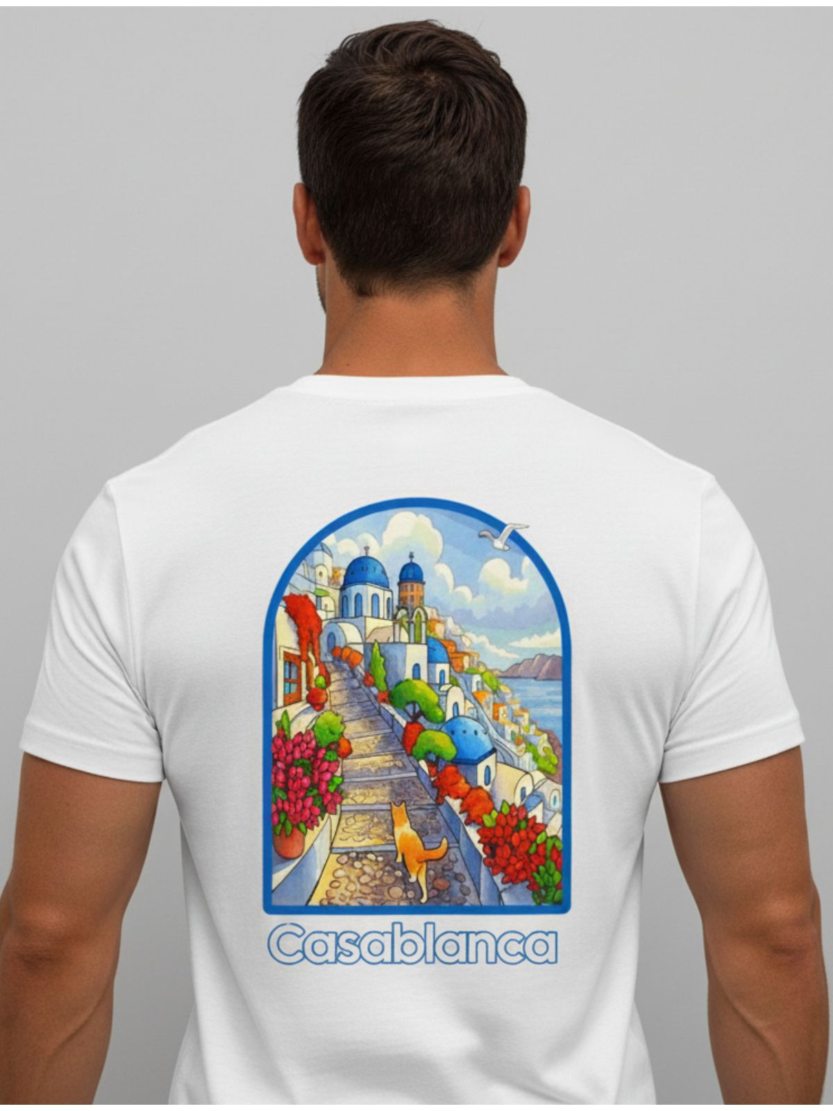 Camiseta Casa Blanca - Branca Com Gatinho - Chines... - SP GRIFES - Camisetas Importadas no Atacado