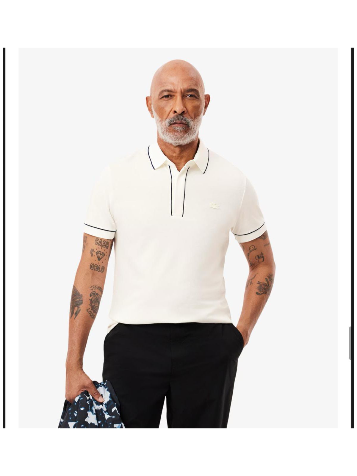 Gola Polo Original - Branca com Linhas Pretas - SP GRIFES - Camisetas Importadas no Atacado
