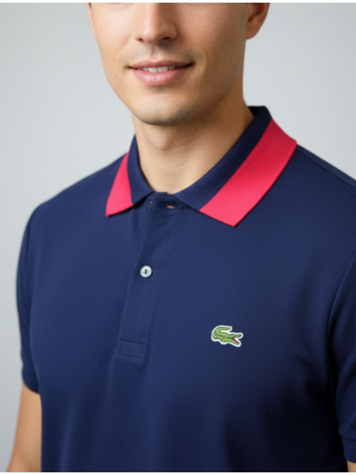 Gola Polo Lacoste Diferenciada Importada - Marinho... - SP GRIFES - Camisetas Importadas no Atacado