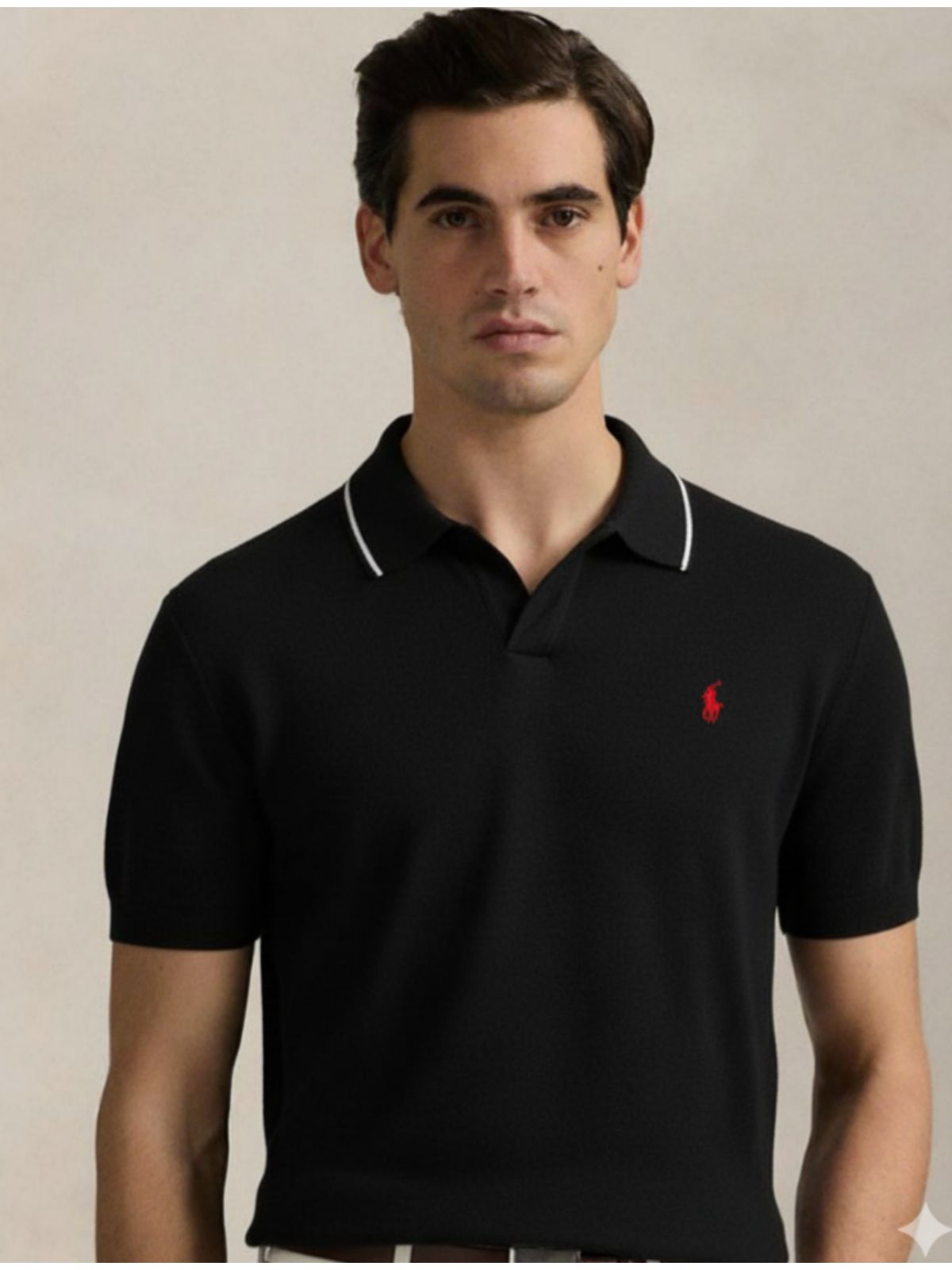 POLO TRICOT RALPH LAUREN - PRETA - SP GRIFES - Camisetas Importadas no Atacado