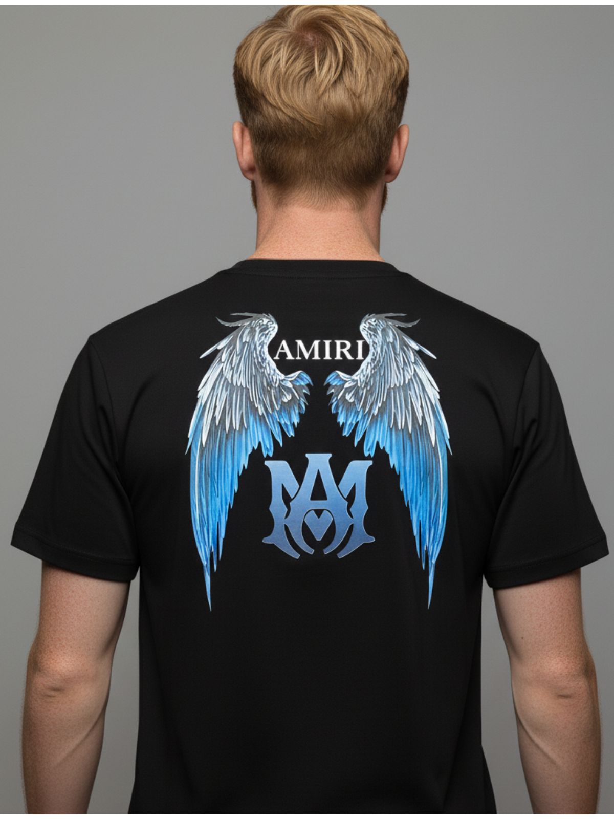 Camiseta Amiri Asas de Anjo - Preta - Chinesa - SP GRIFES - Camisetas Importadas no Atacado
