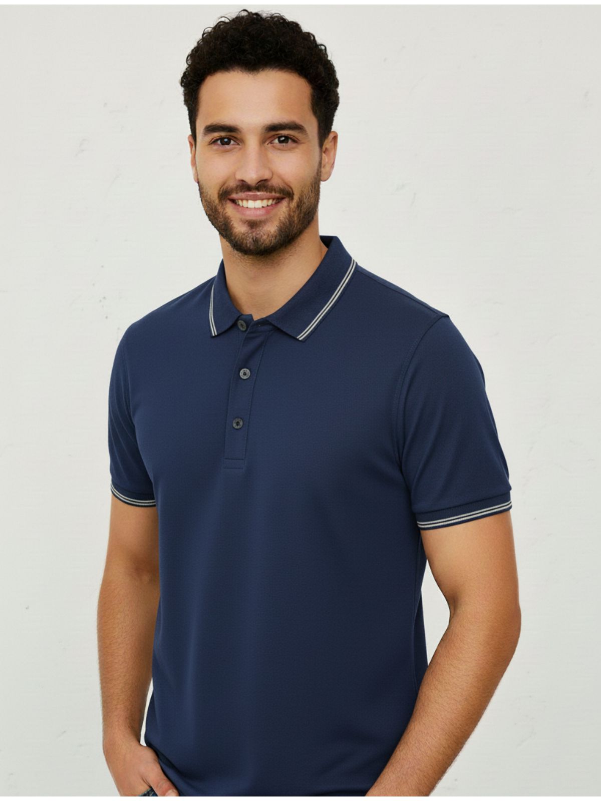 Gola Polo Poliamida Chinesa - Marinho - SP GRIFES - Camisetas Importadas no Atacado