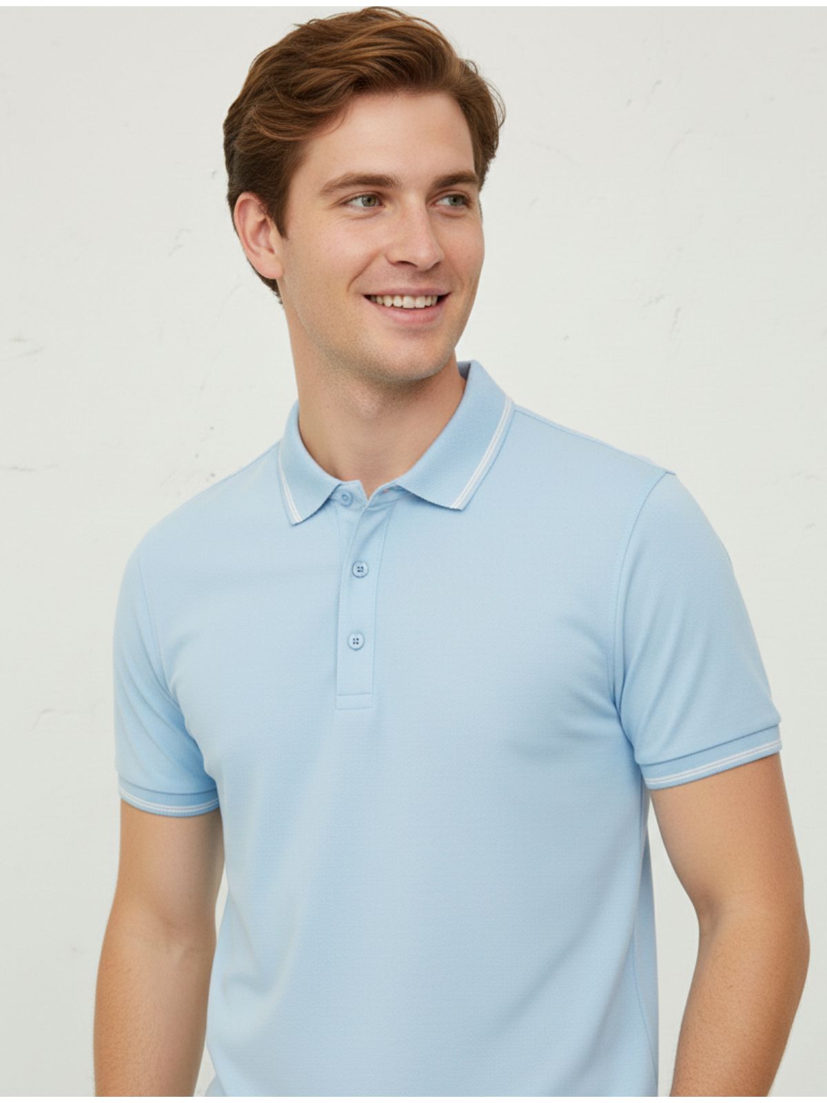 Gola Polo Poliamida Chinesa - Azul Bebê - SP GRIFES - Camisetas Importadas no Atacado