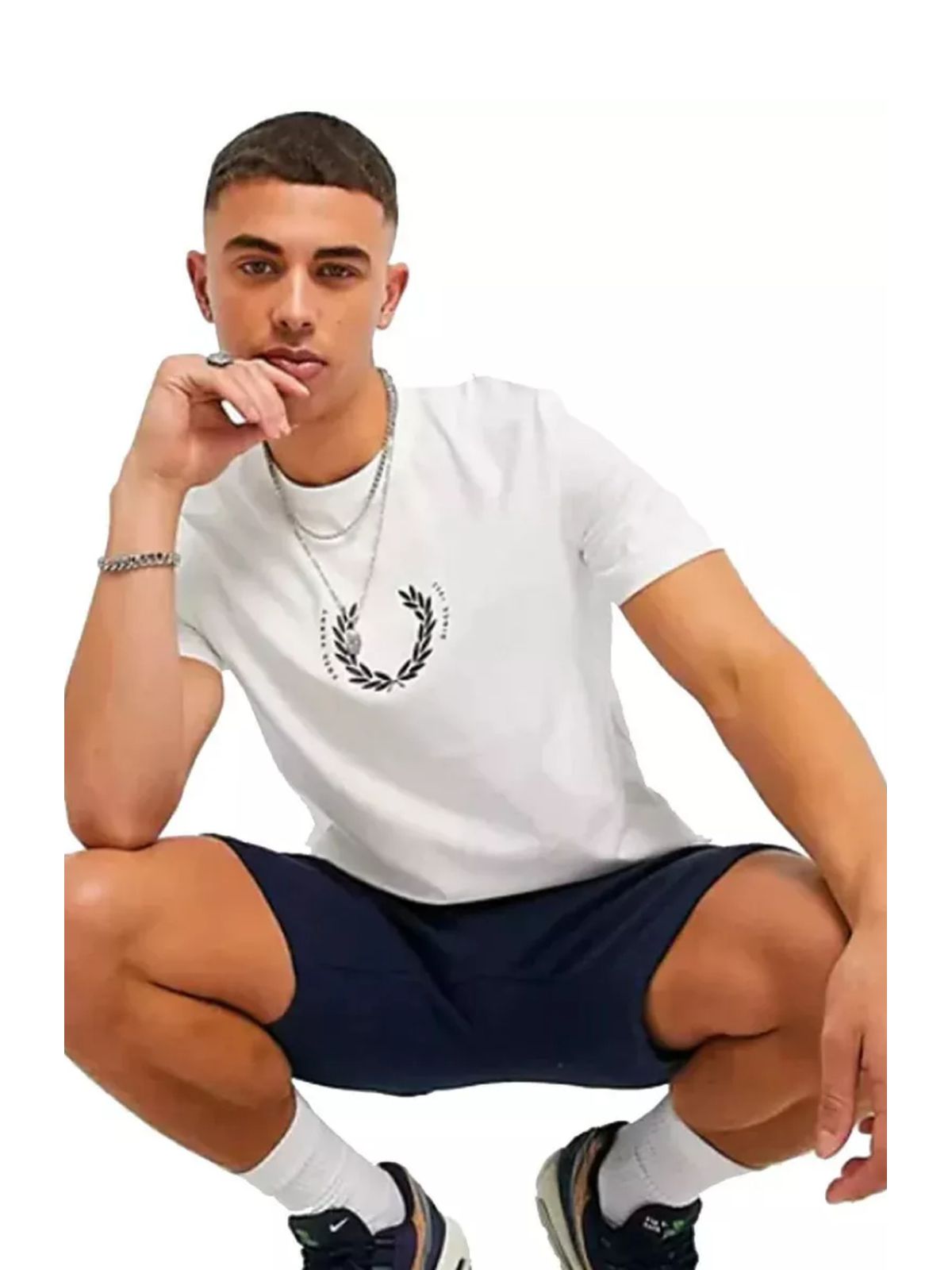 Camiseta Fred Perry - Branca - Emborrachada - Egíp... - SP GRIFES - Camisetas Importadas no Atacado