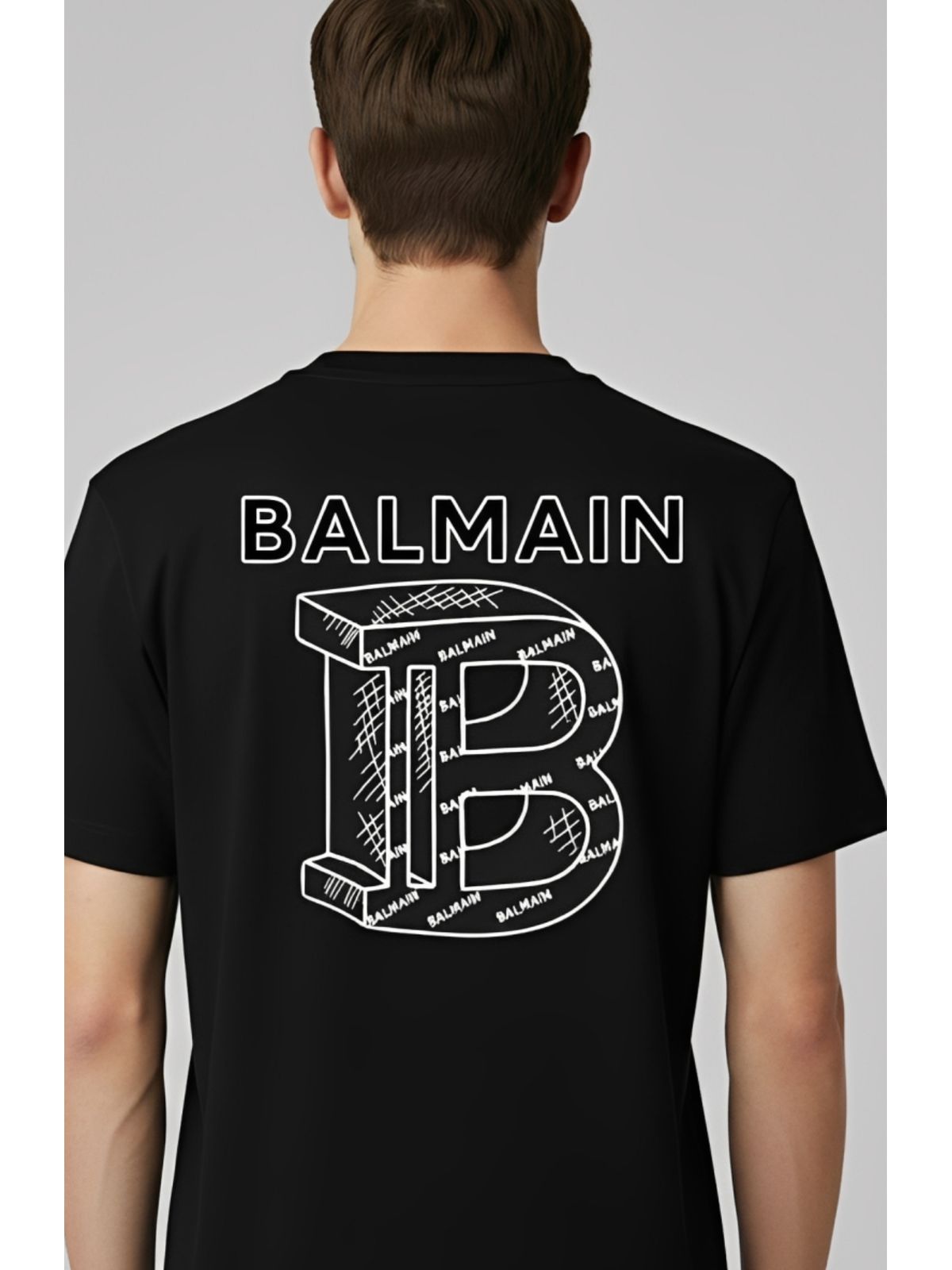 Camiseta Balmain - Preta - Chinesa - SP GRIFES - Camisetas Importadas no Atacado