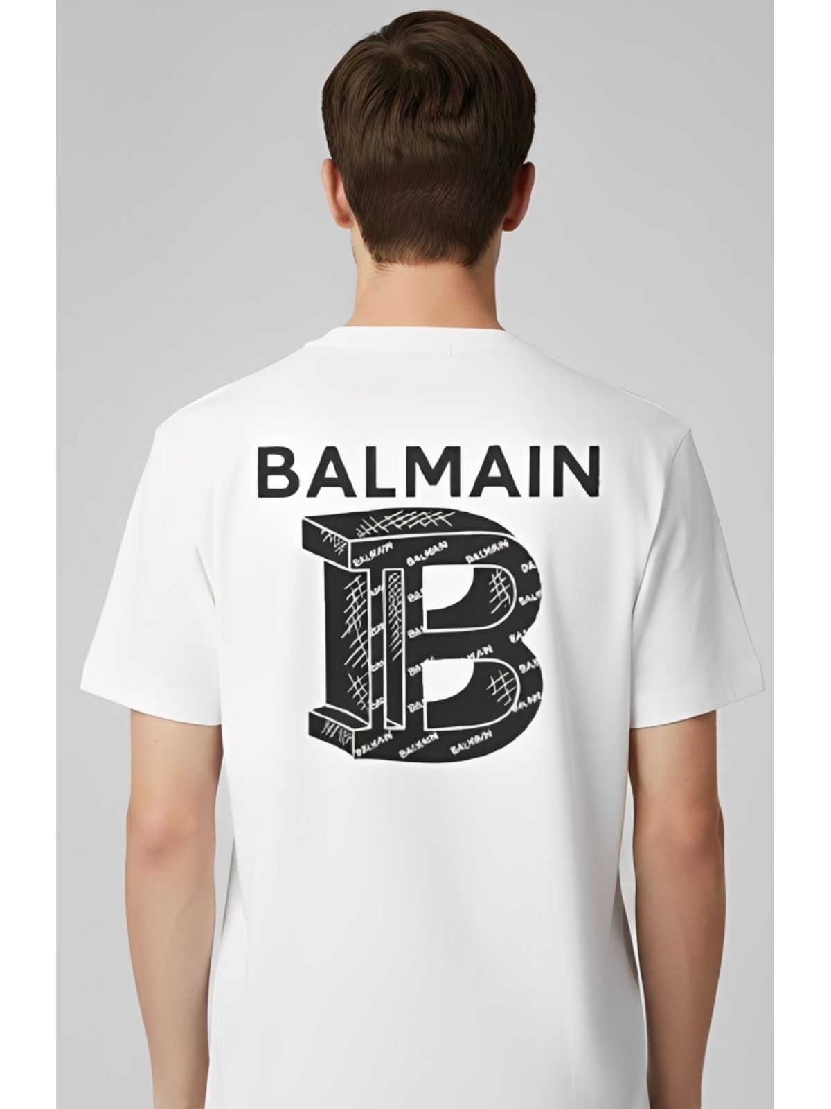 Camiseta Balmain - Branca - Chinesa - SP GRIFES - Camisetas Importadas no Atacado