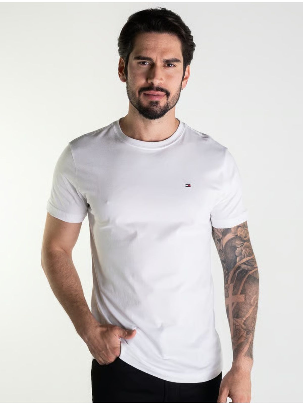 Camiseta Tommy Hilfiger Com Bag - Branco - SP GRIFES - Camisetas Importadas no Atacado