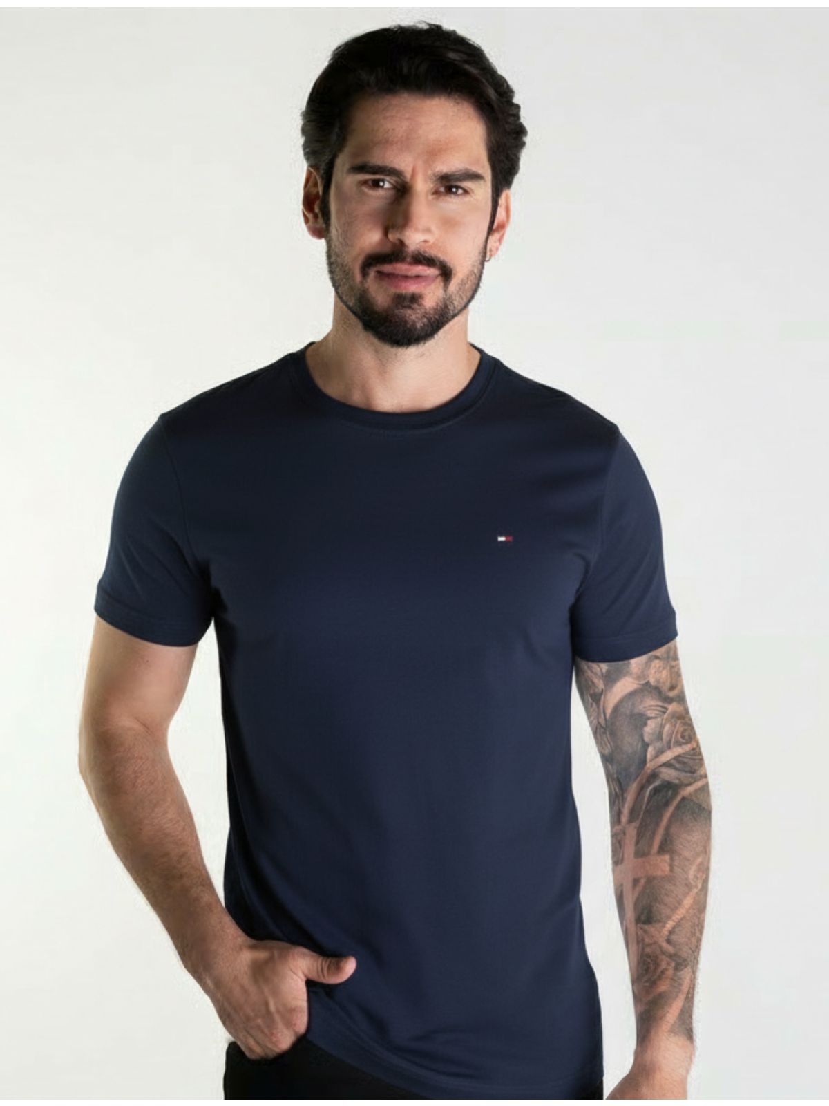 Camiseta Tommy Hilfiger Com Bag - Azul Marinho - SP GRIFES - Camisetas Importadas no Atacado