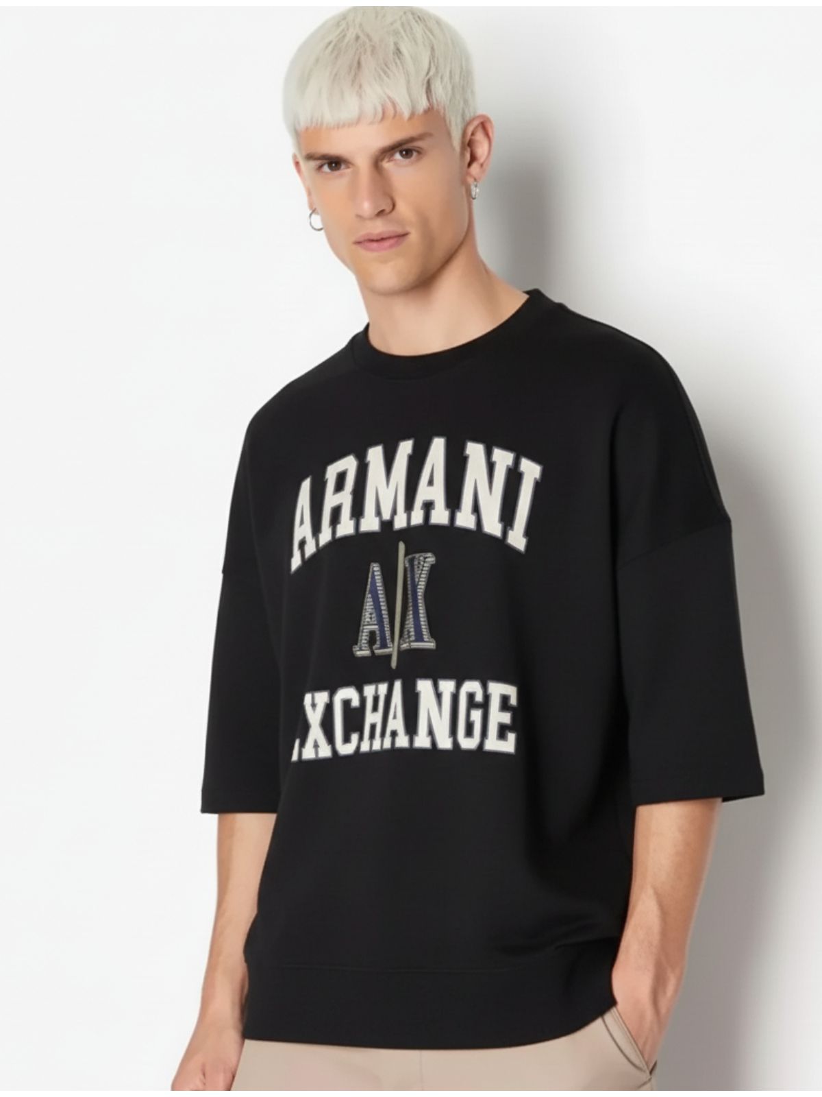 Camiseta Armani Oversized - Preta - Egípcia - SP GRIFES - Camisetas Importadas no Atacado