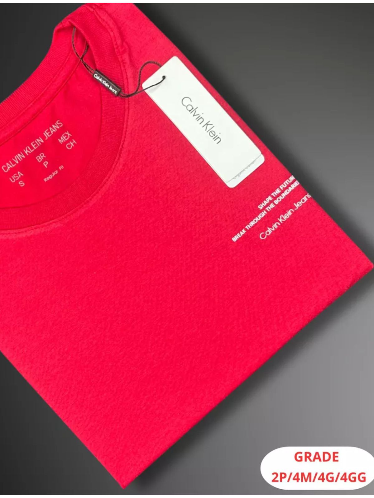 CAMISETA CALVIN KLEIN NACIONAL - VERMELHO - SP GRIFES - Camisetas Importadas no Atacado