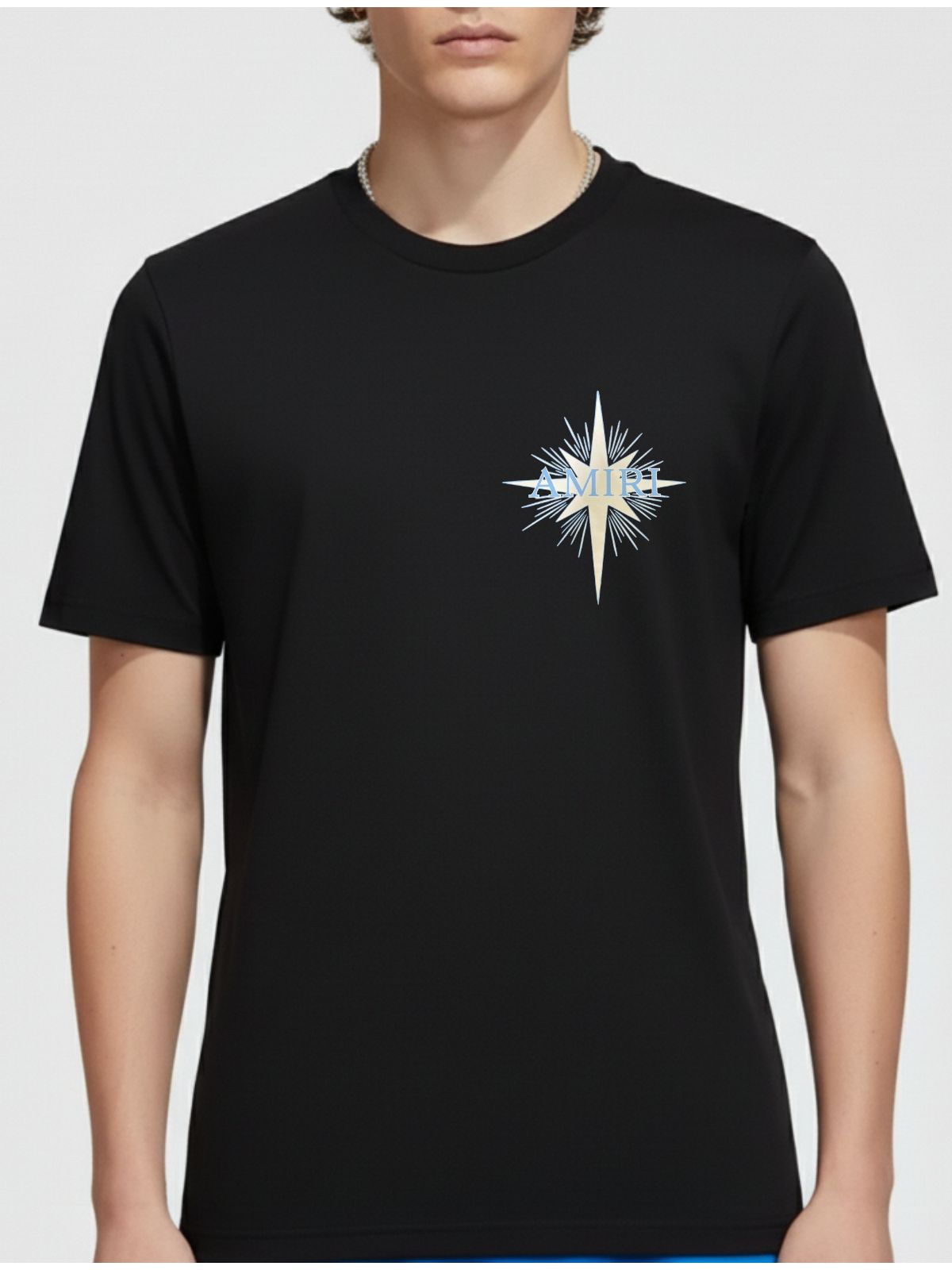 Camiseta Amiri - Preta - Chinesa Encorpada - SP GRIFES - Camisetas Importadas no Atacado