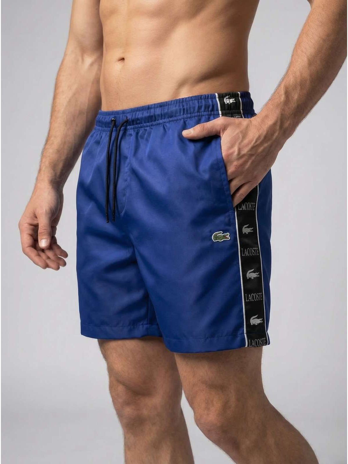 SHORT LACOSTE - AZUL INDIGO - SP GRIFES - Camisetas Importadas no Atacado