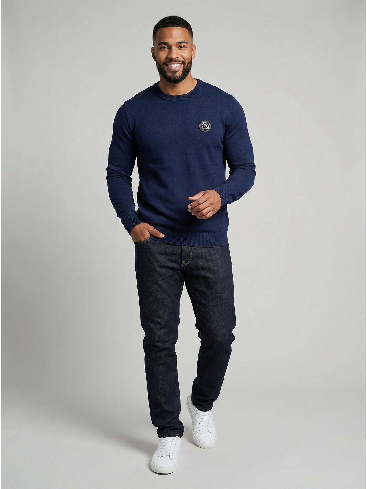 SUÉTER BALMAIN - MARINHO - SP GRIFES - Camisetas Importadas no Atacado