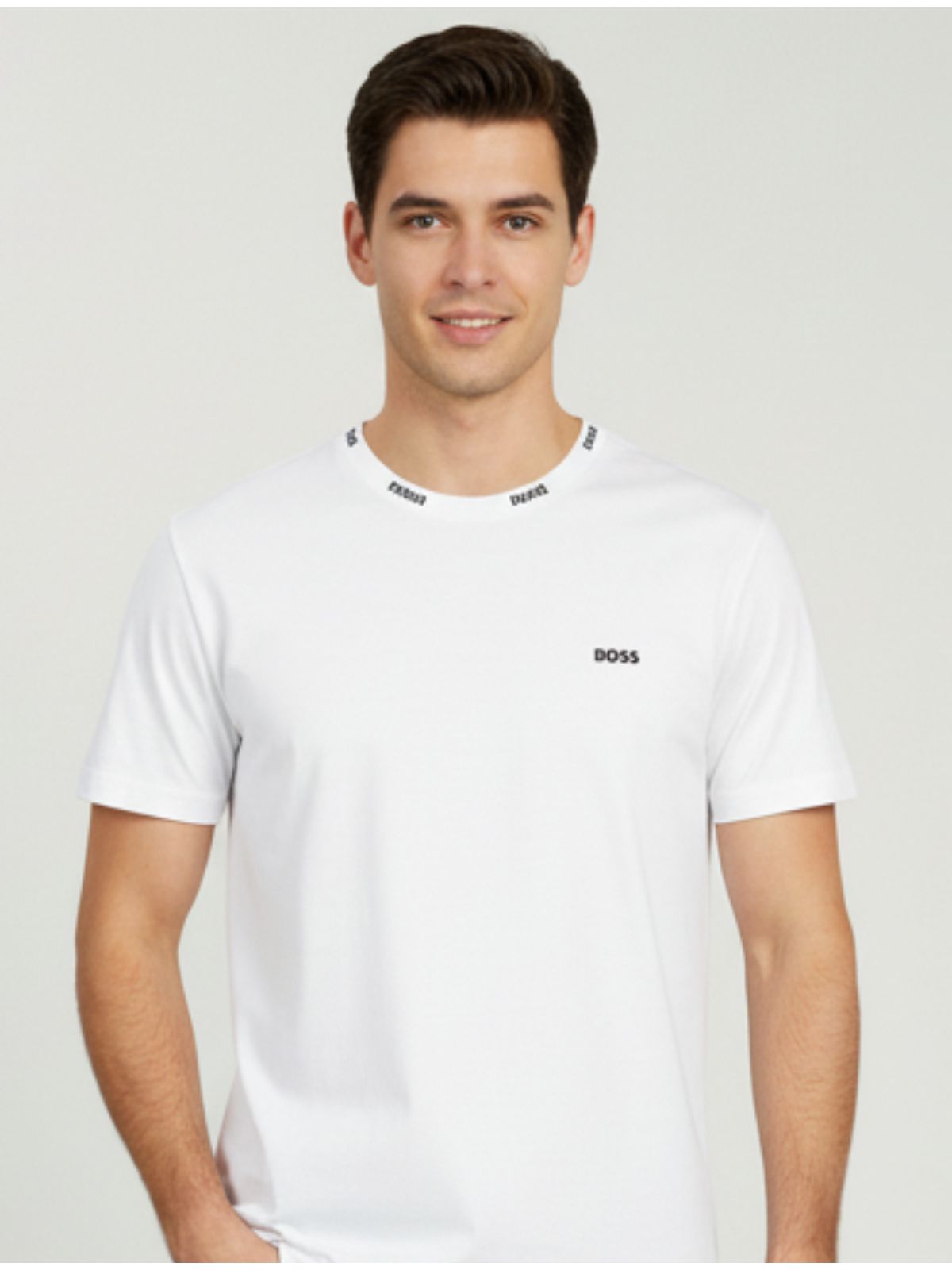 Camiseta Hugo Boss Gola Detalhada - BRANCA - SP GRIFES - Camisetas Importadas no Atacado