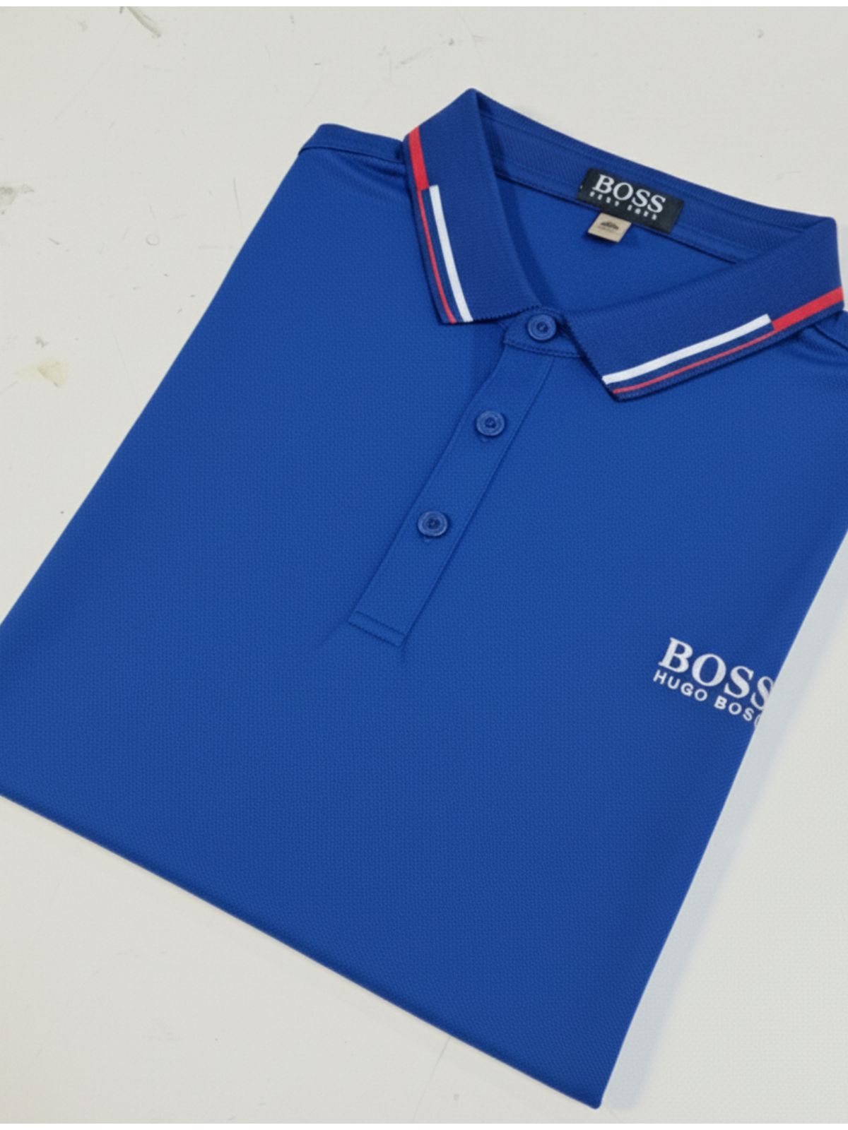Gola polo poliamida chinês Hugo Boss - Azul - SP GRIFES - Camisetas Importadas no Atacado