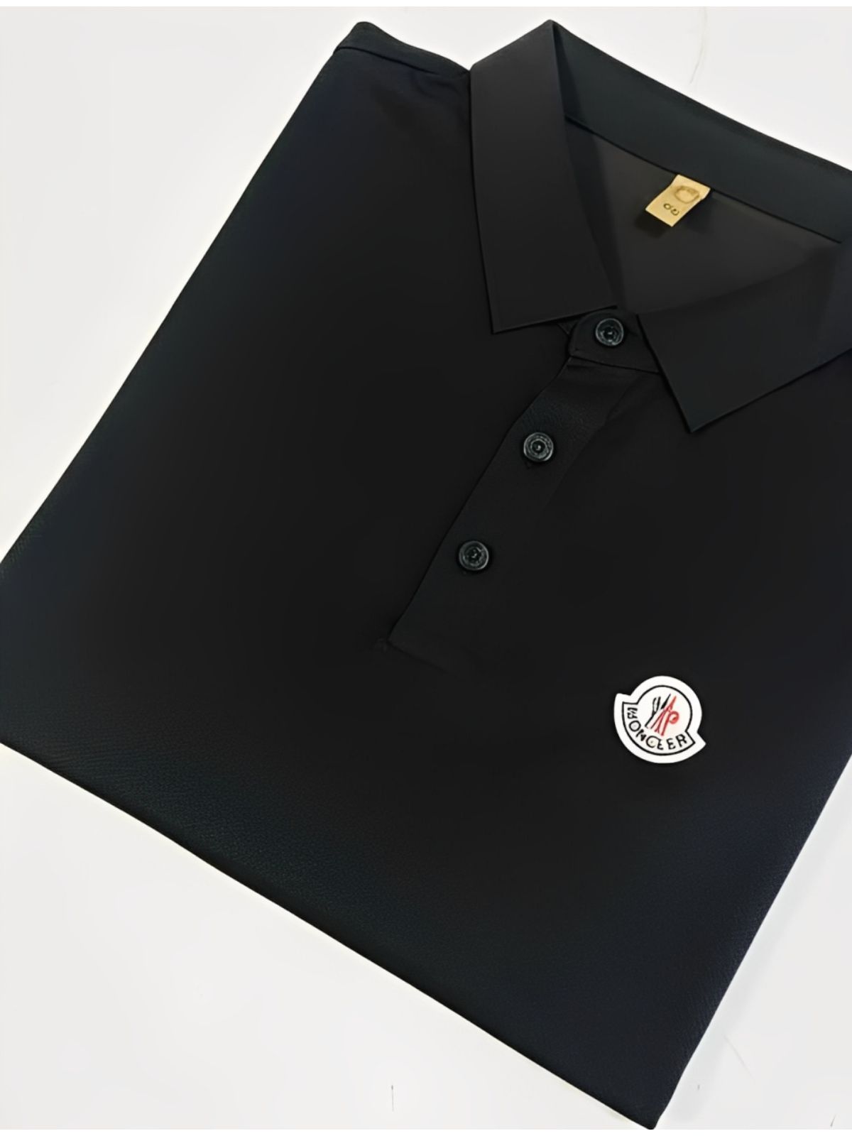 Gola polo poliamida chinês Moncler - Preta - SP GRIFES - Camisetas Importadas no Atacado