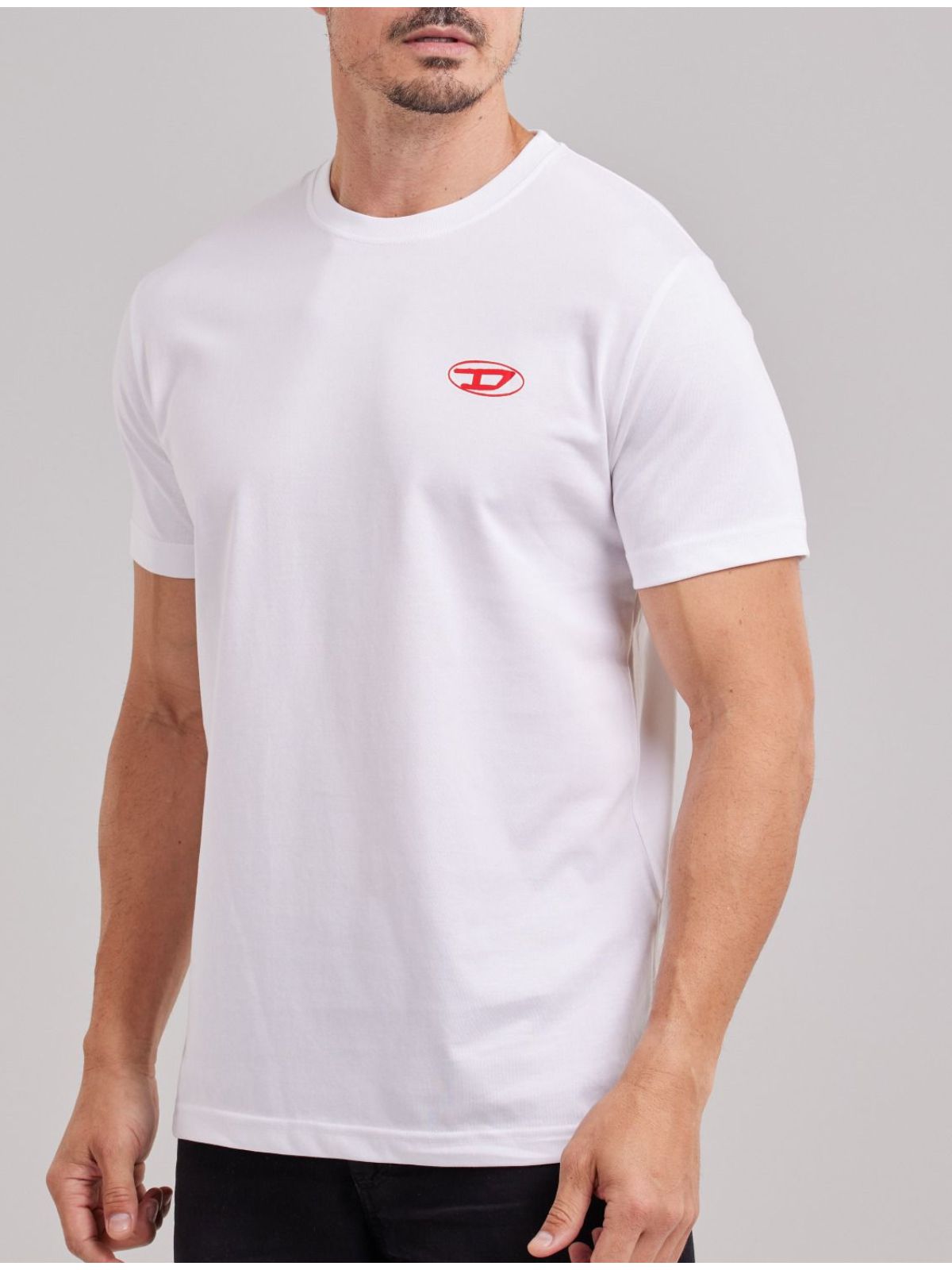 Camiseta Diesel Bordada- Branca - Egípcia - SP GRIFES - Camisetas Importadas no Atacado