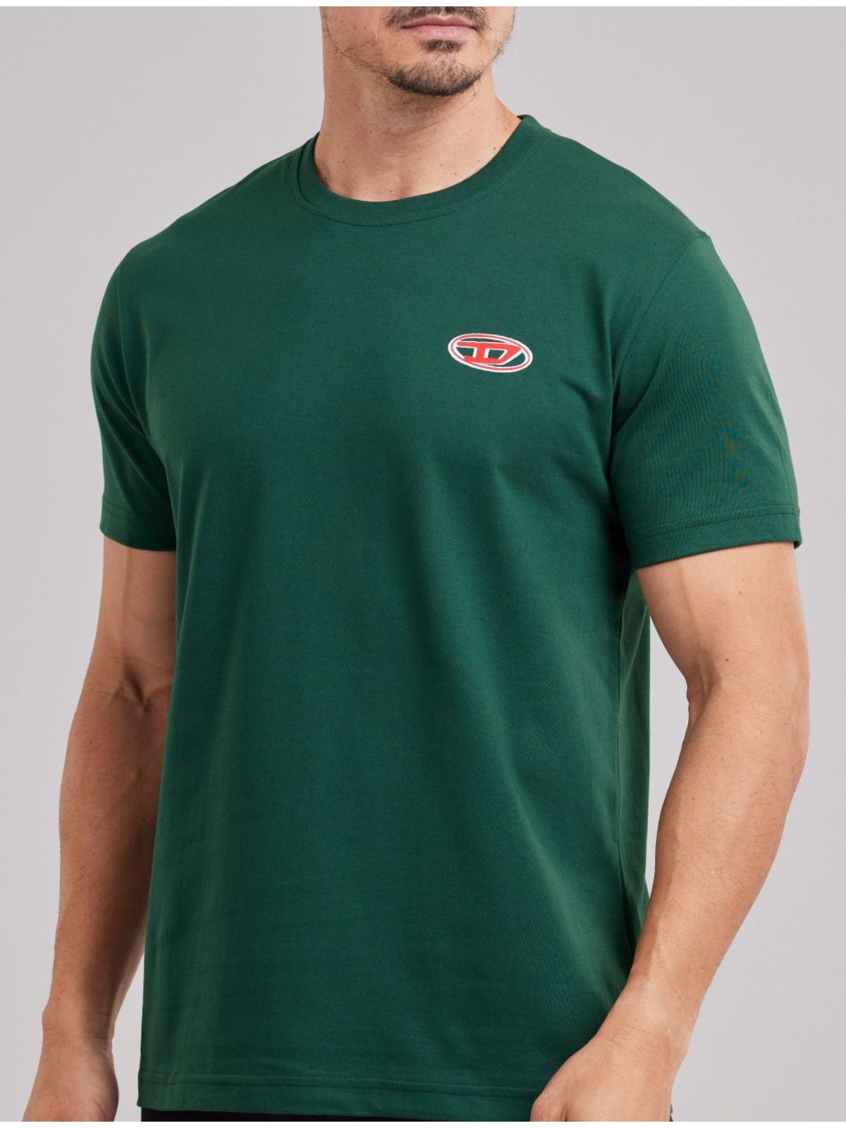 Camiseta Diesel Bordada- Verde Escuro - SP GRIFES - Camisetas Importadas no Atacado
