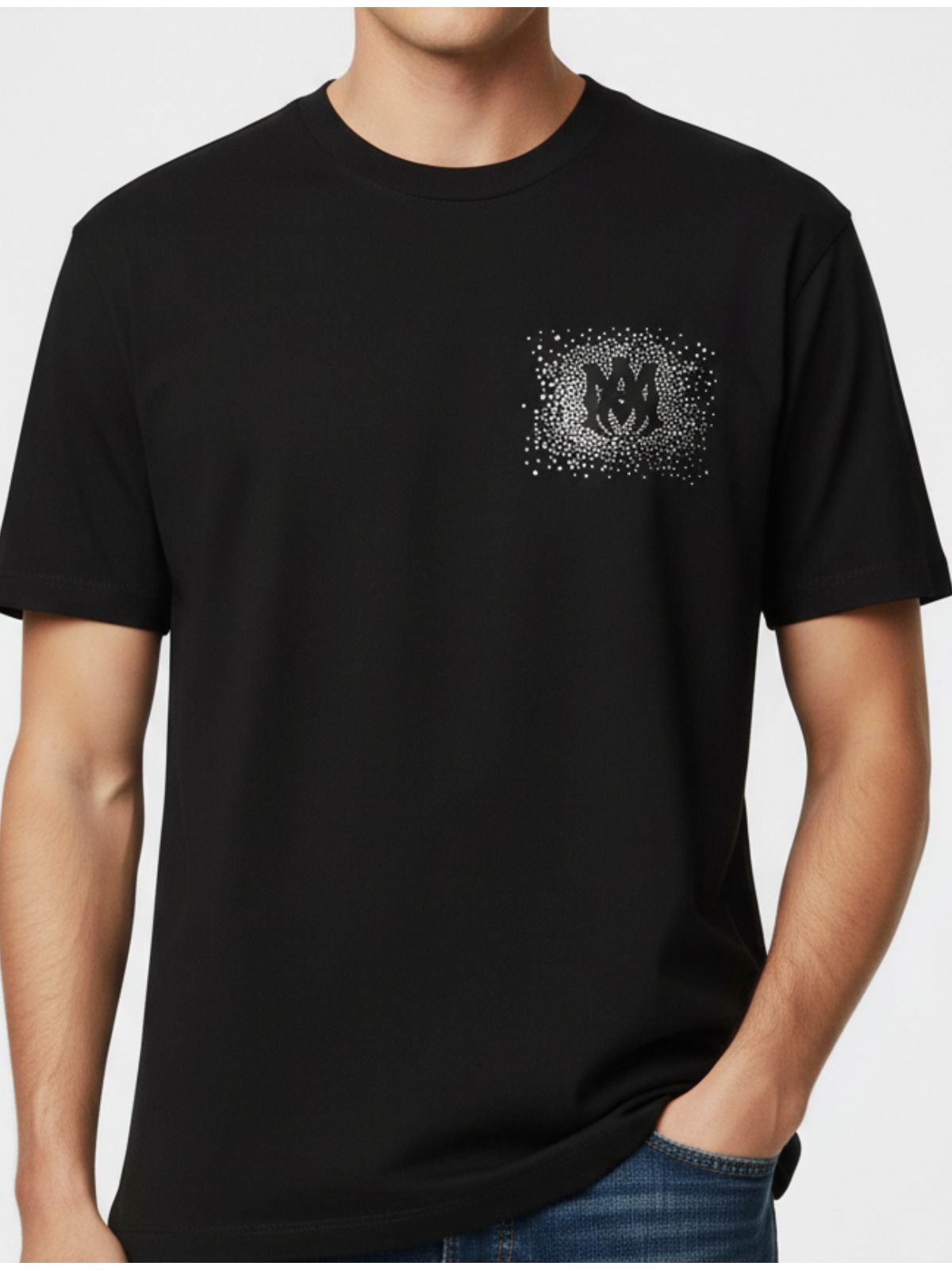 Camiseta Amiri - Preta - Chinesa Encorpada - SP GRIFES - Camisetas Importadas no Atacado