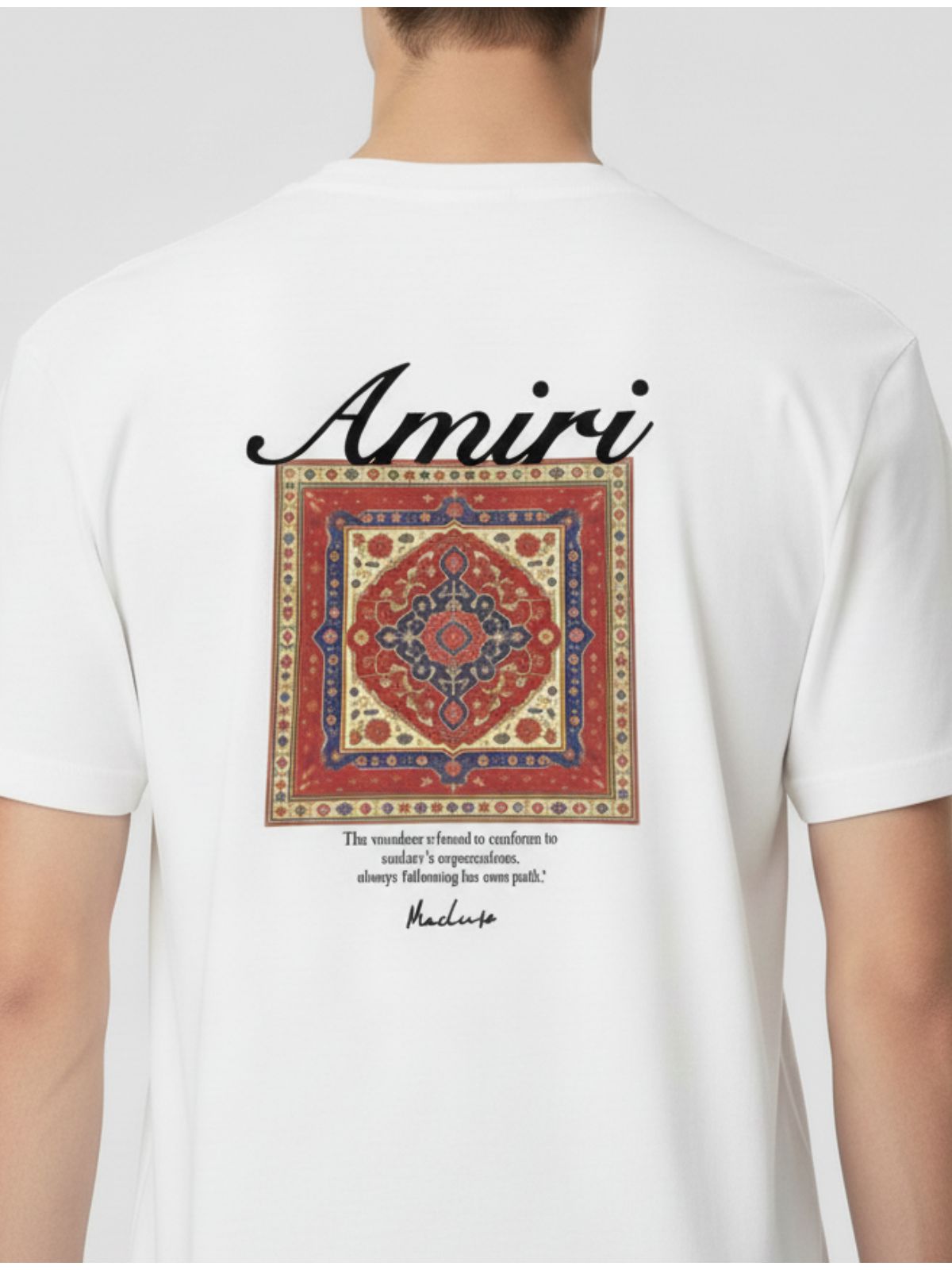 Camiseta Amiri - Branca - Chinesa Encorpada - SP GRIFES - Camisetas Importadas no Atacado