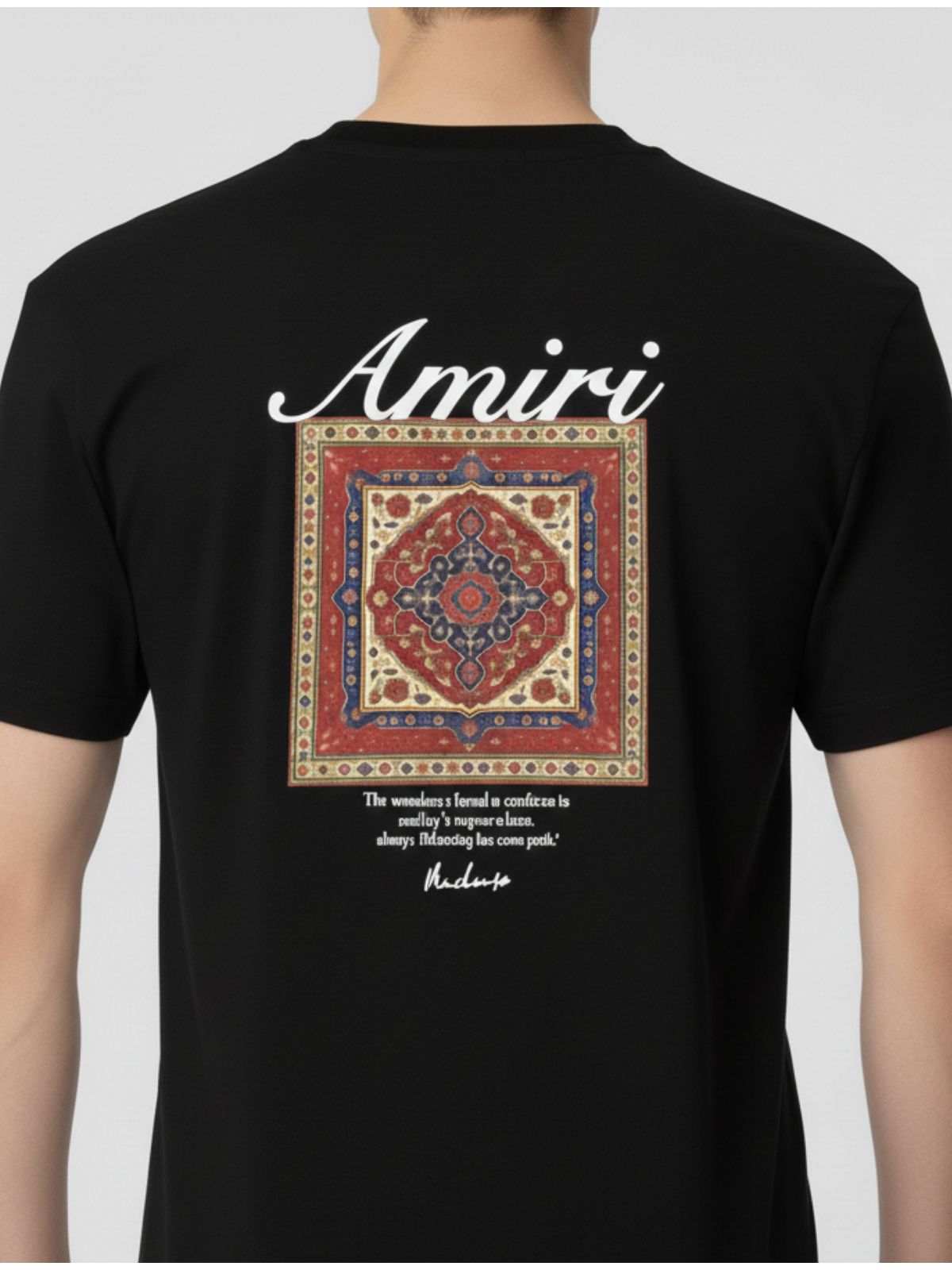 Camiseta Amiri - Preta - Chinesa Encorpada - SP GRIFES - Camisetas Importadas no Atacado