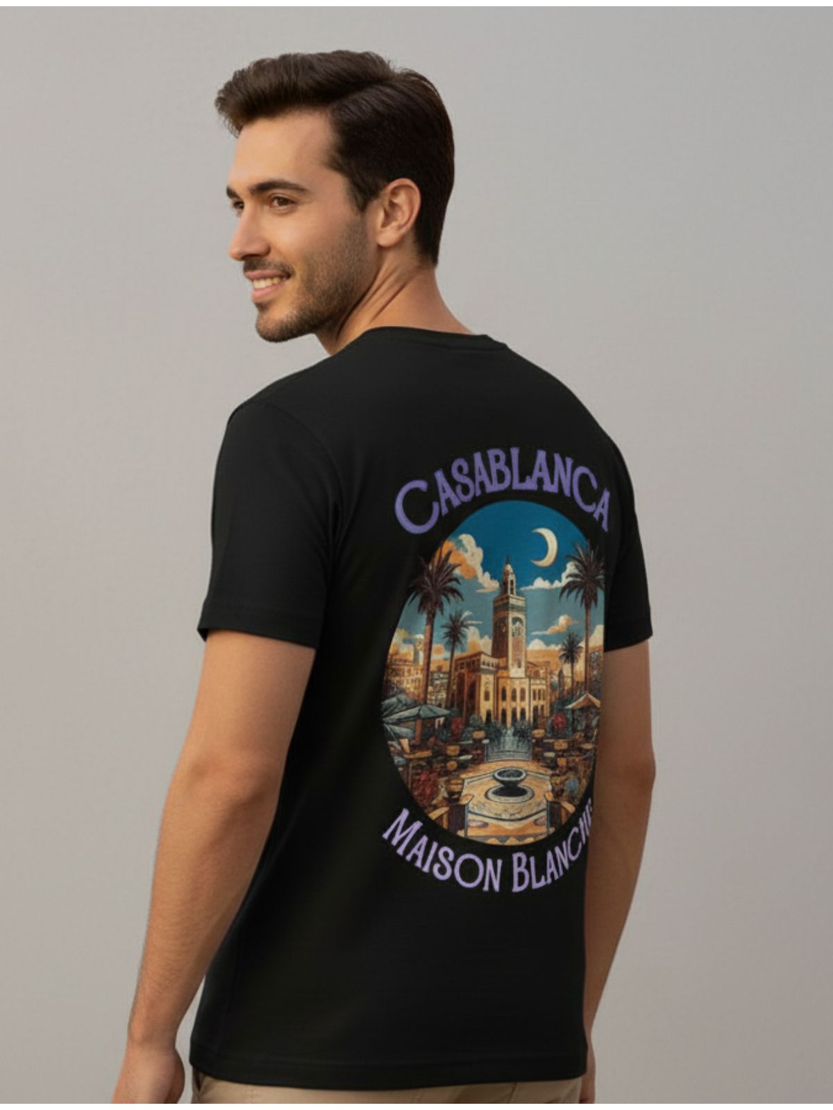 Camiseta Casa Blanca - Preta - Chinesa Encorpada - SP GRIFES - Camisetas Importadas no Atacado