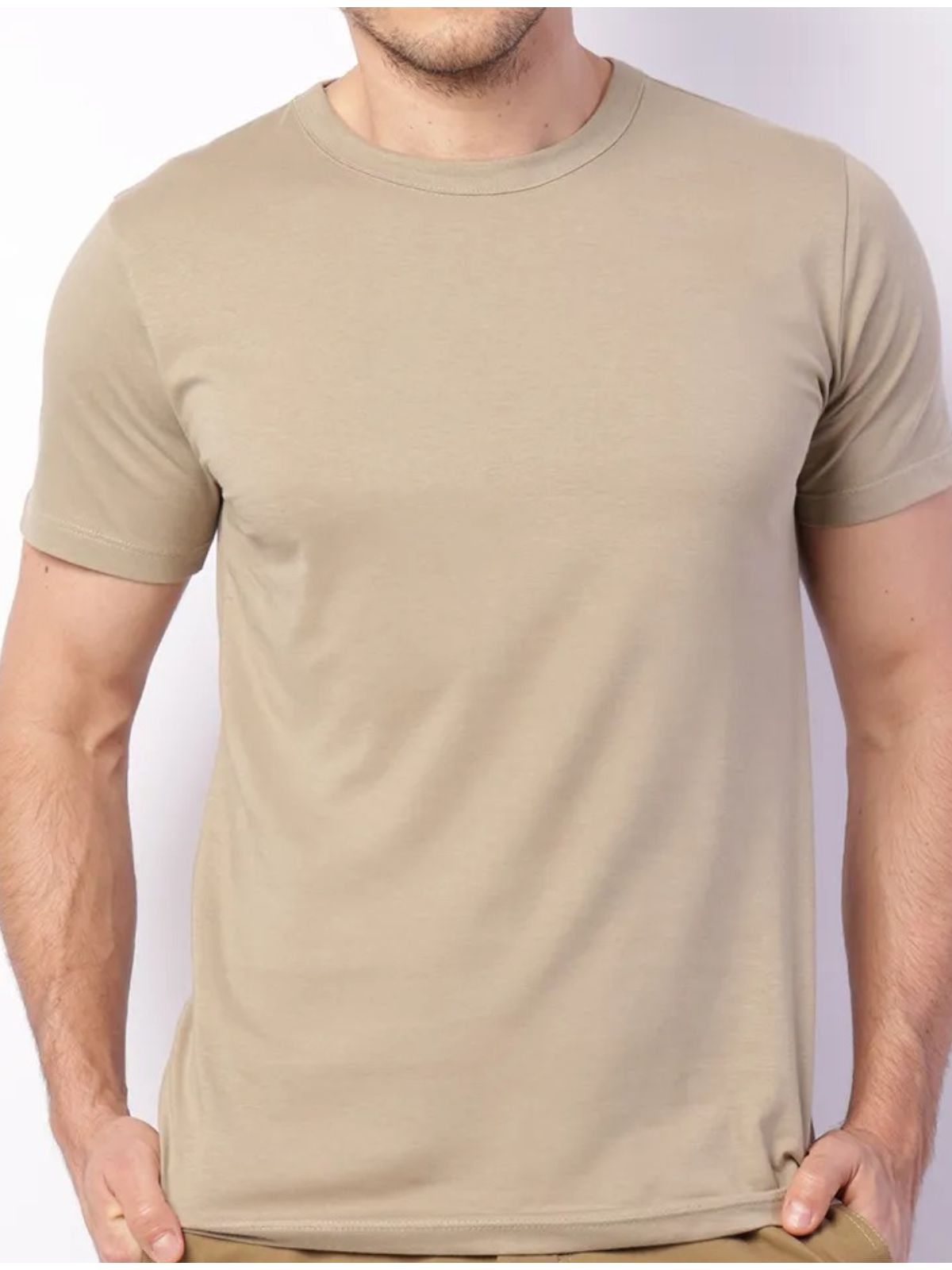 CAMISETA TERMOCOLADA - BEGE - SP GRIFES - Camisetas Importadas no Atacado