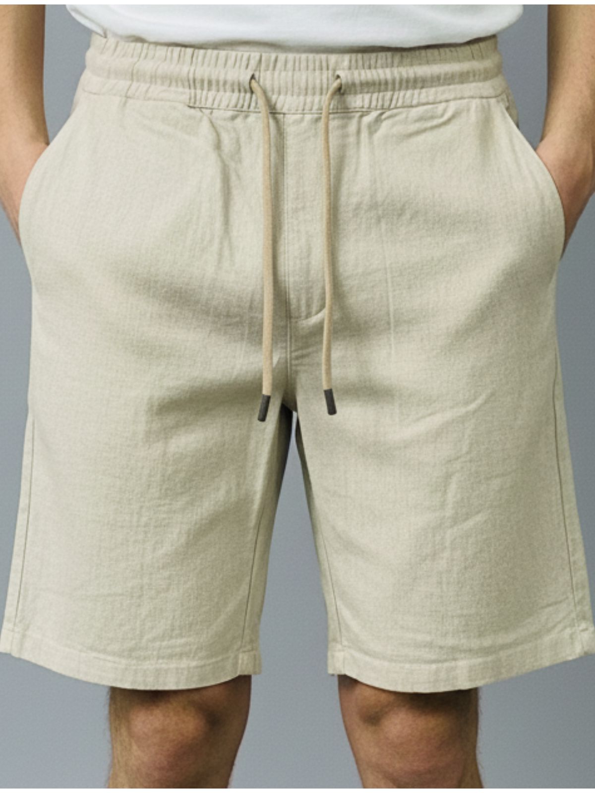 SHORTS LINHO - BEGE - SP GRIFES - Camisetas Importadas no Atacado