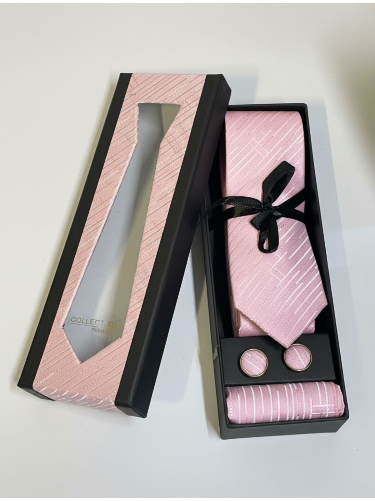 Caixa com Gravata - Rosa Claro - SP GRIFES - Camisetas Importadas no Atacado