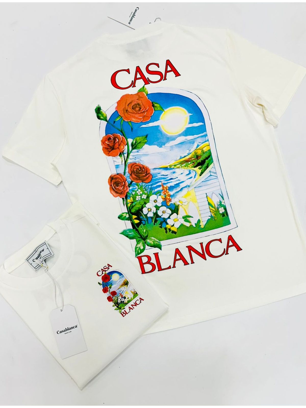 Camiseta Casa Blanca Com Flores Branca - Chinesa C... - SP GRIFES - Camisetas Importadas no Atacado