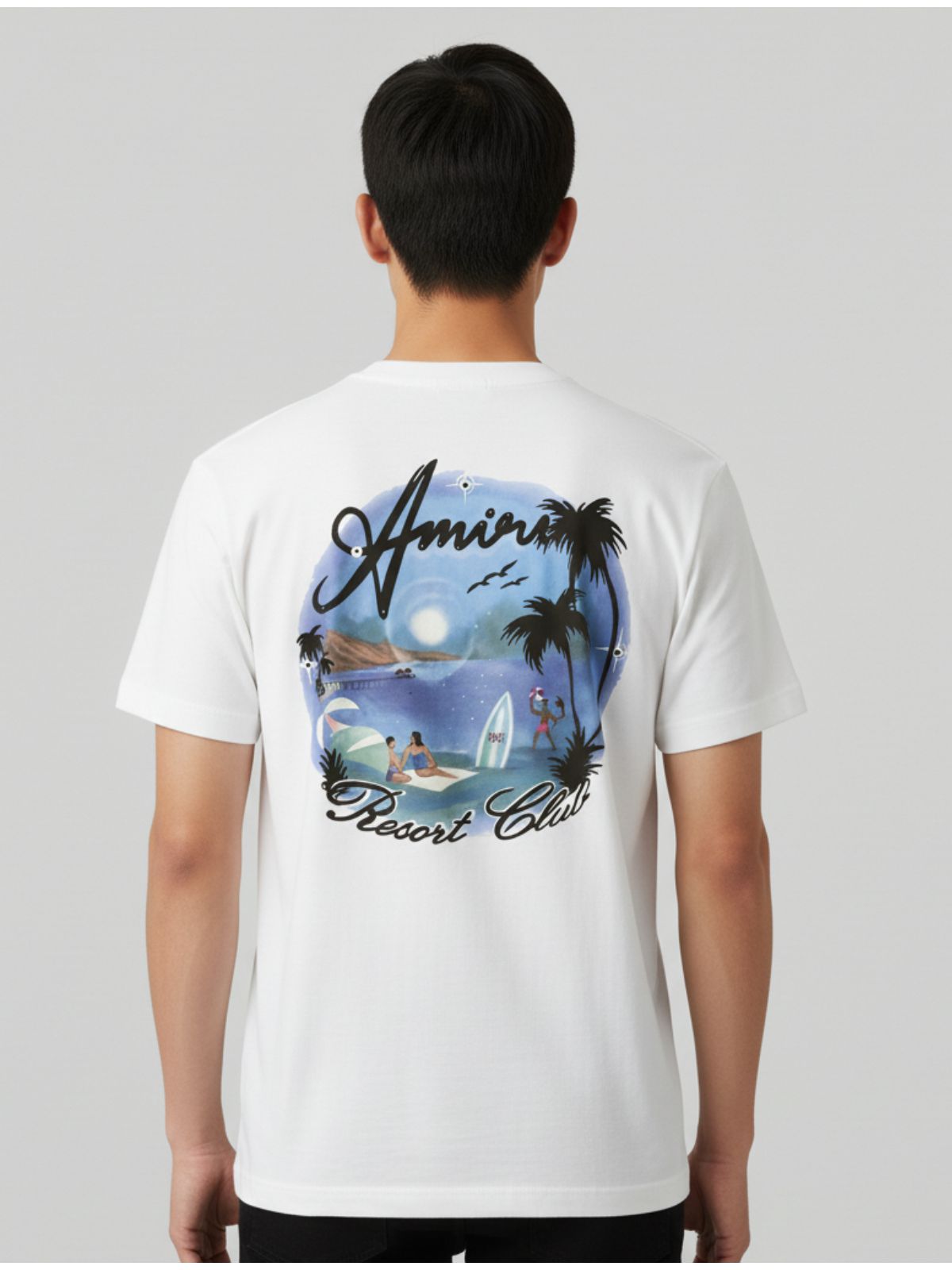 Camiseta Amiri - Branca - Chinesa Encorpada - SP GRIFES - Camisetas Importadas no Atacado