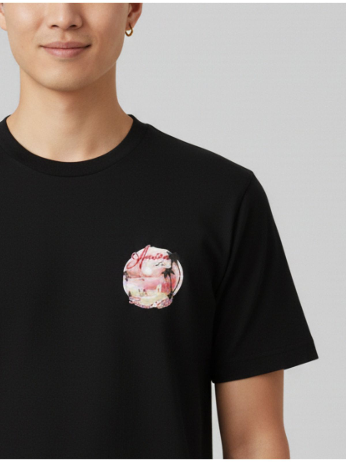 Camiseta Amiri - Preta - Chinesa Encorpada - SP GRIFES - Camisetas Importadas no Atacado