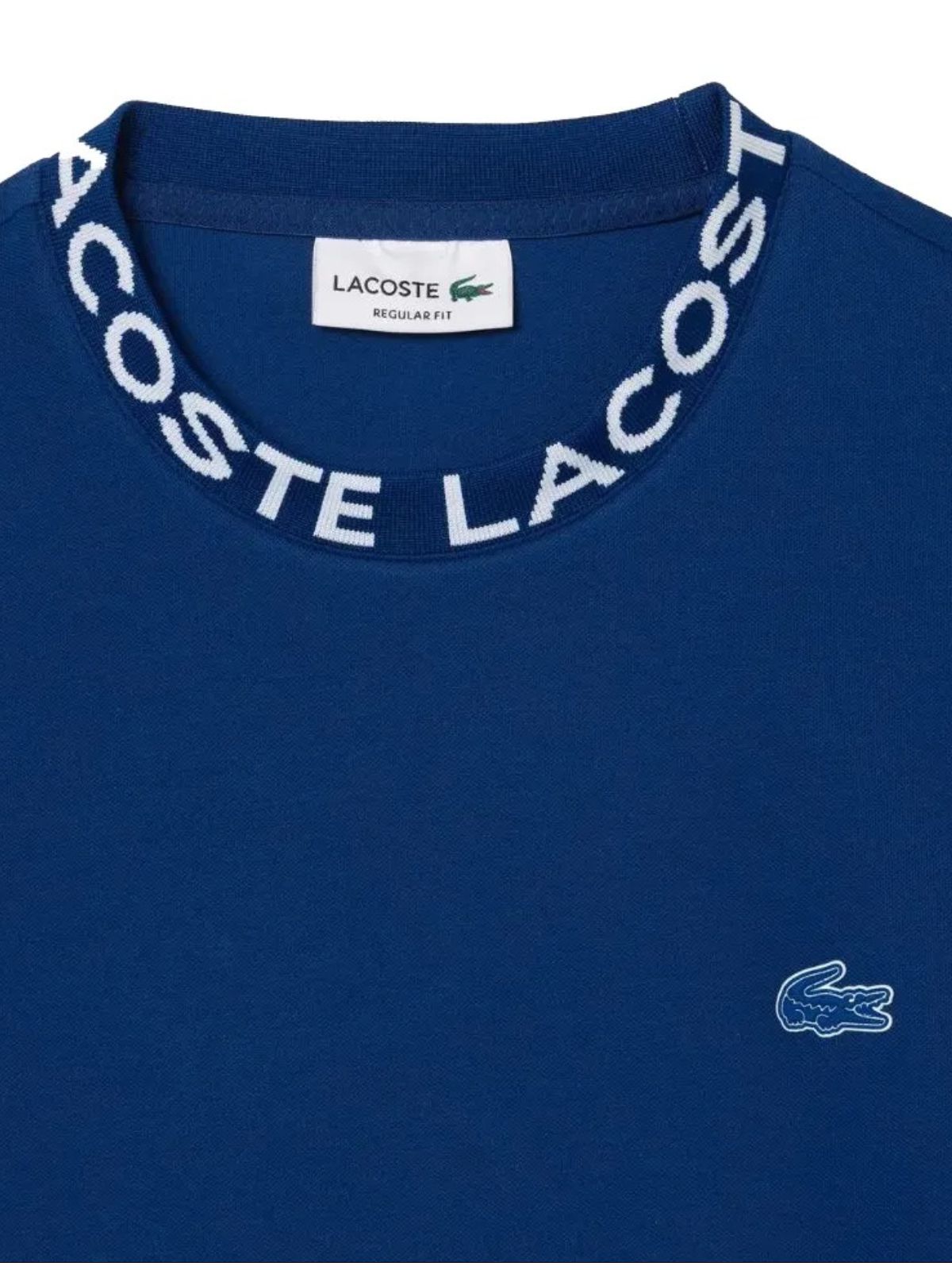 Camiseta Lacoste Gola Diferenciada - Azul - Egípci... - SP GRIFES - Camisetas Importadas no Atacado