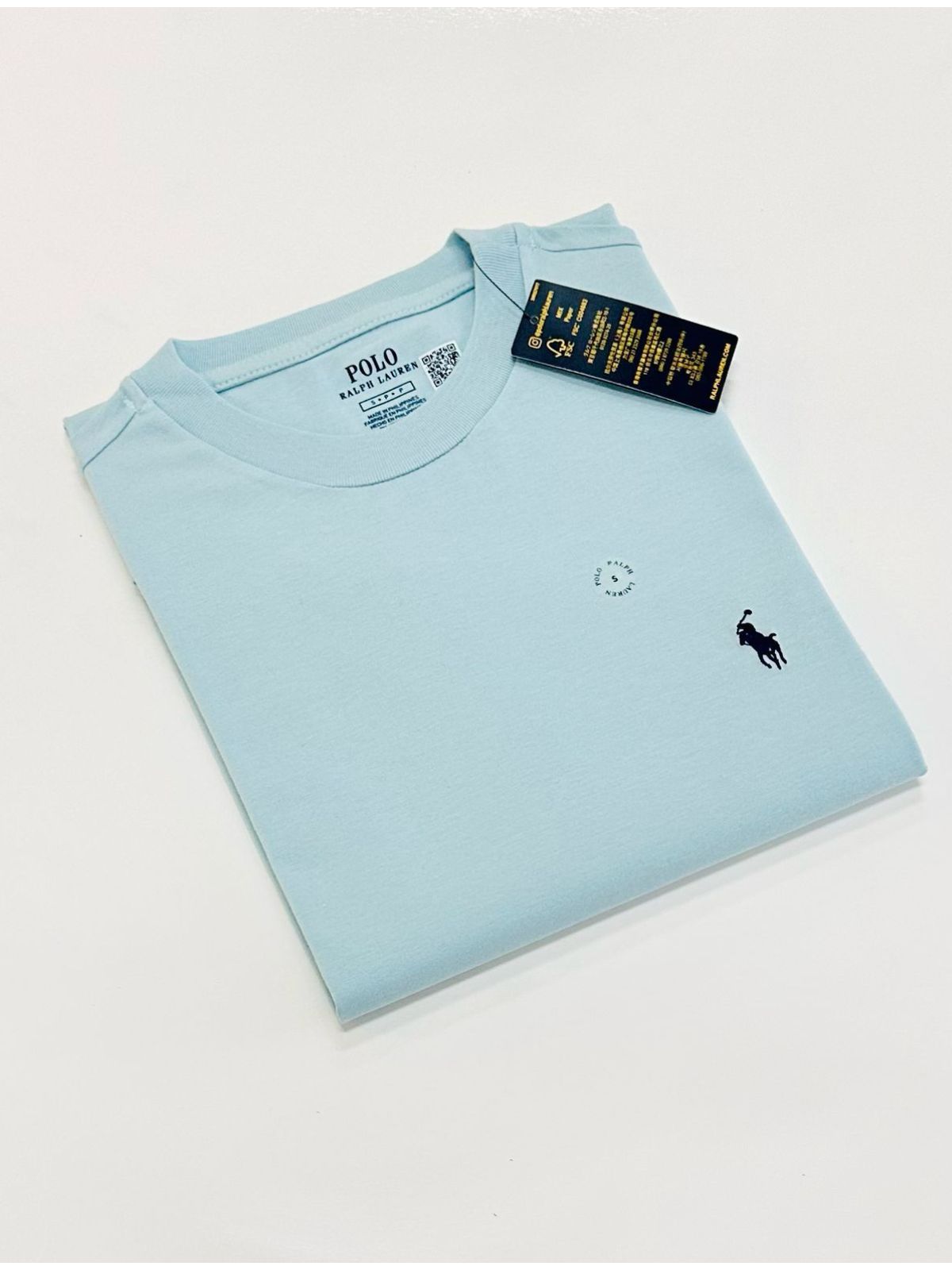 Camiseta Ralph Lauren - Azul Claro - Egípcia - SP GRIFES - Camisetas Importadas no Atacado