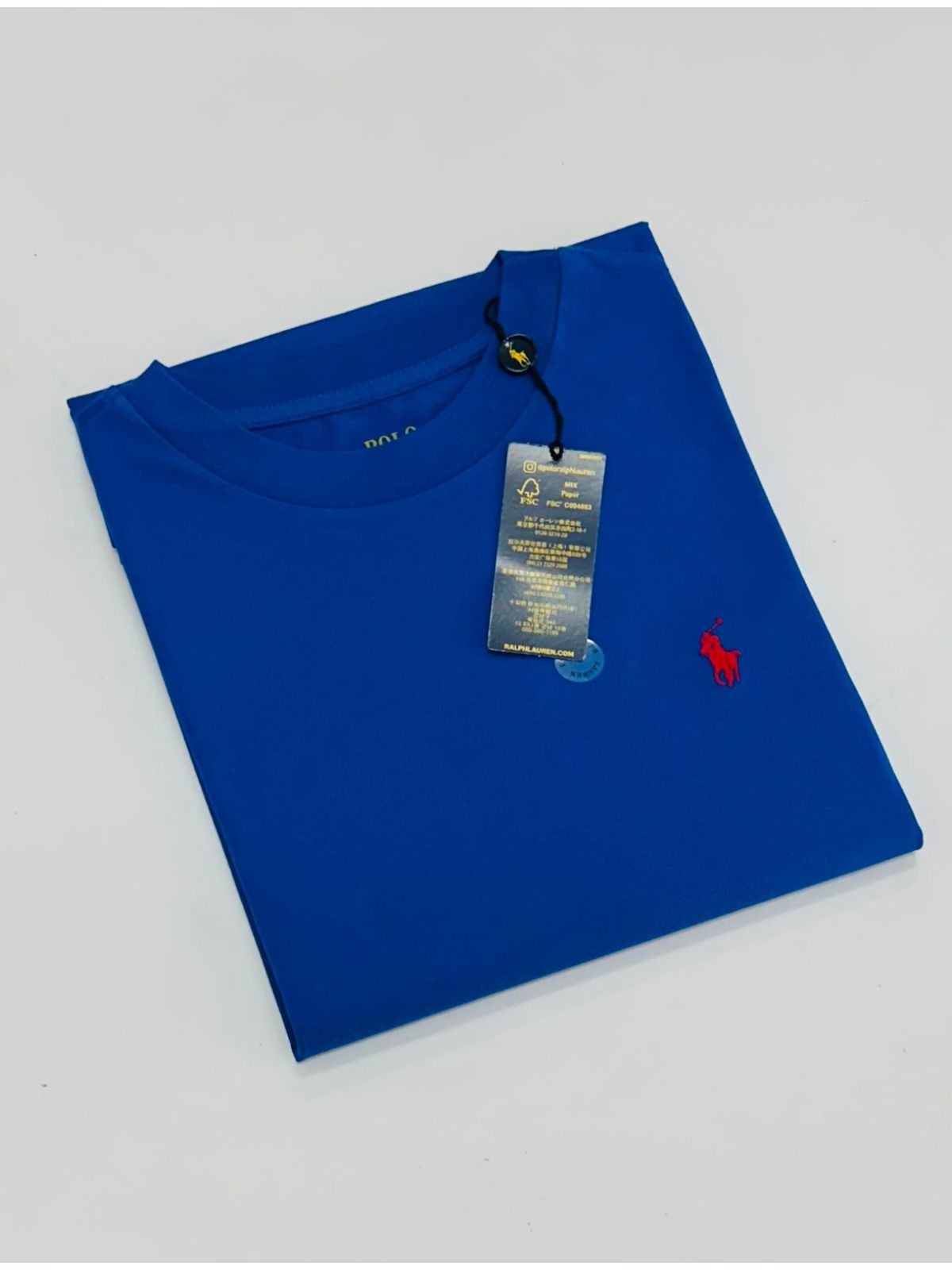 Camiseta Ralph Lauren - Azul Royal - Egípcia - SP GRIFES - Camisetas Importadas no Atacado