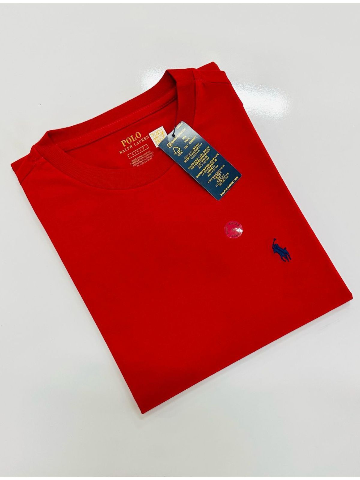 Camiseta Ralph Lauren - Vermelho - Egípcia - SP GRIFES - Camisetas Importadas no Atacado